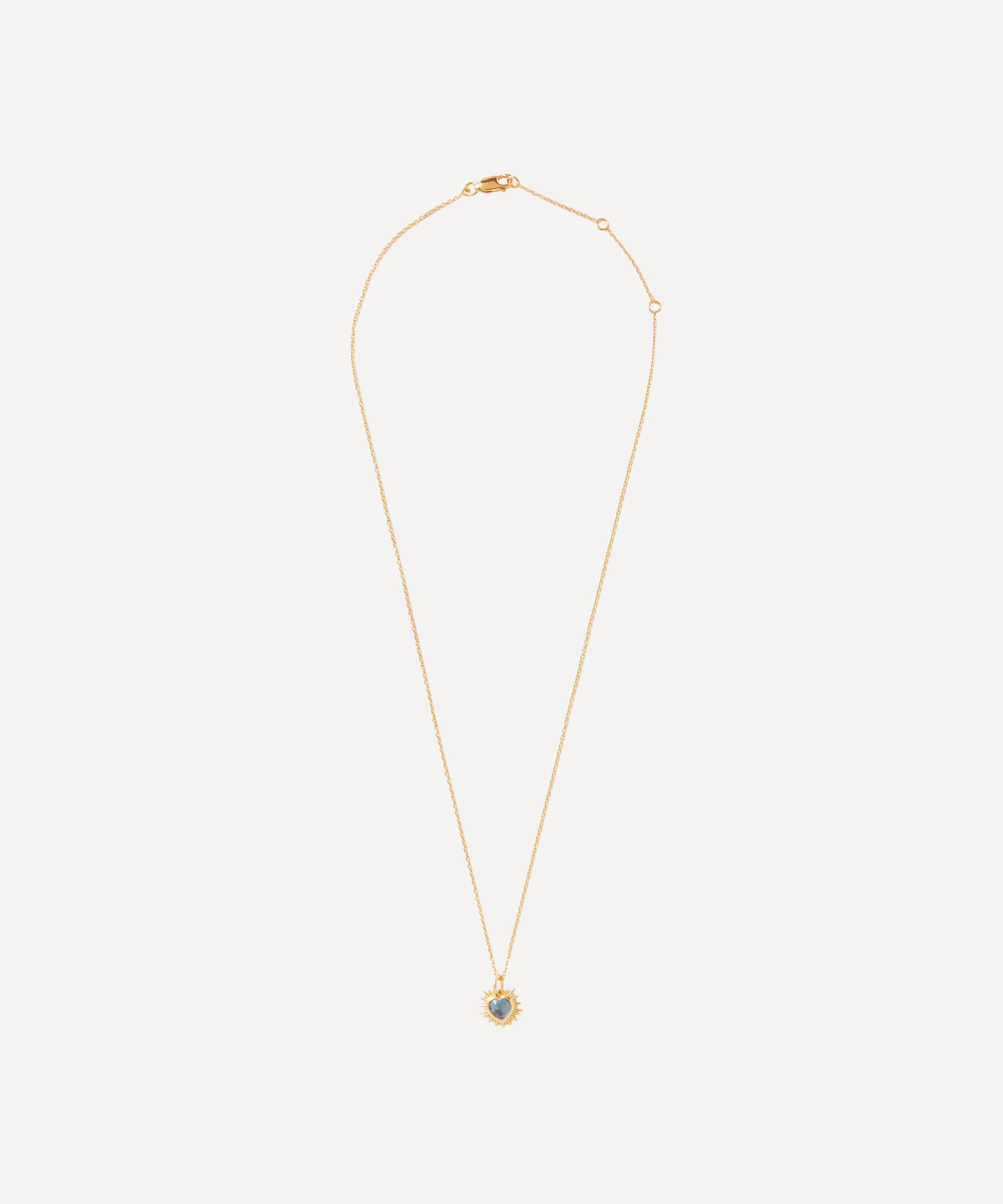 Rachel Jackson - 22ct Gold-Plated Electric Love Blue Topaz Heart Pendant Necklace image number 2
