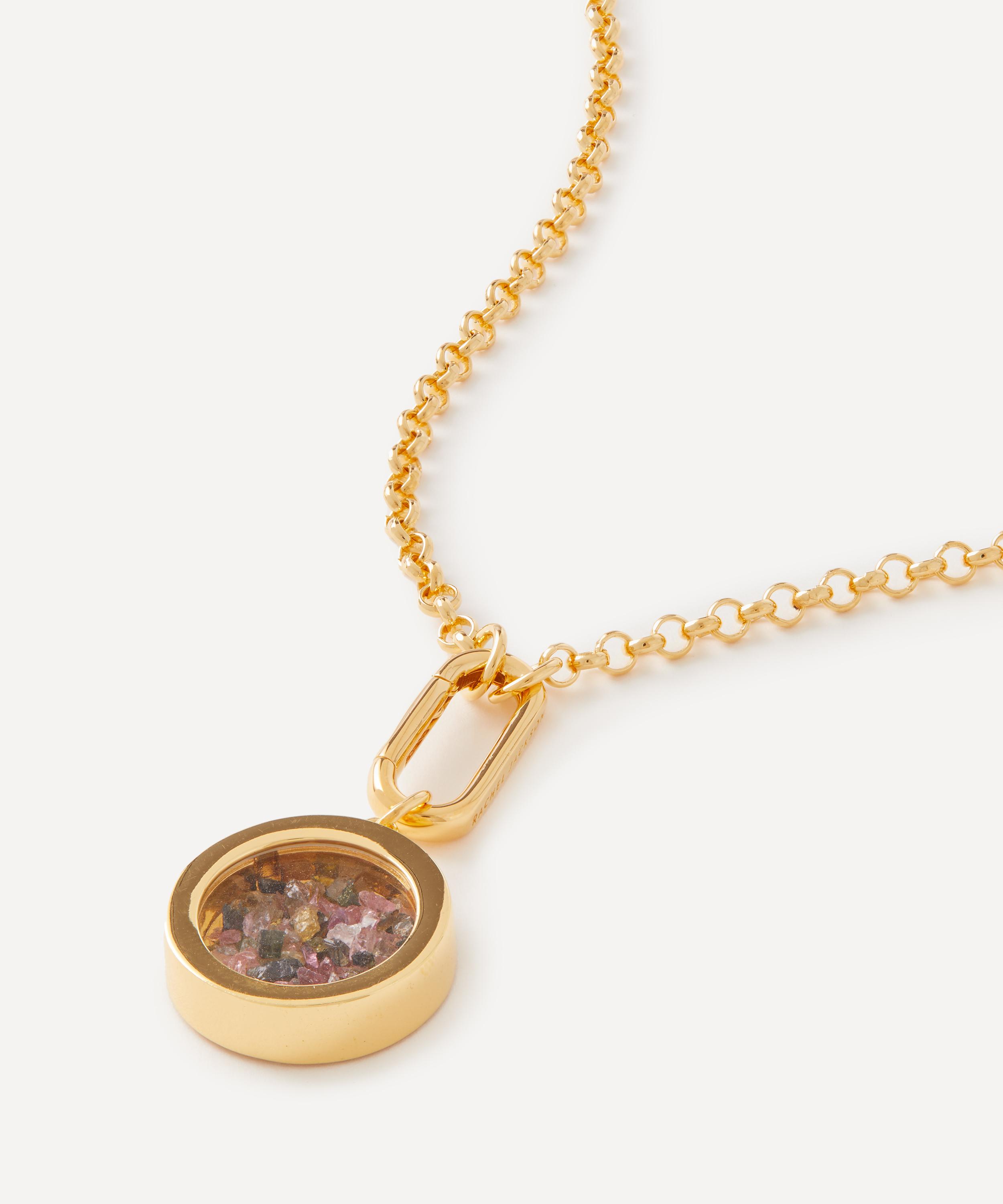 Rachel Jackson - 22ct Gold-Plated Deco Sun January Birthstone Pendant Necklace image number 0