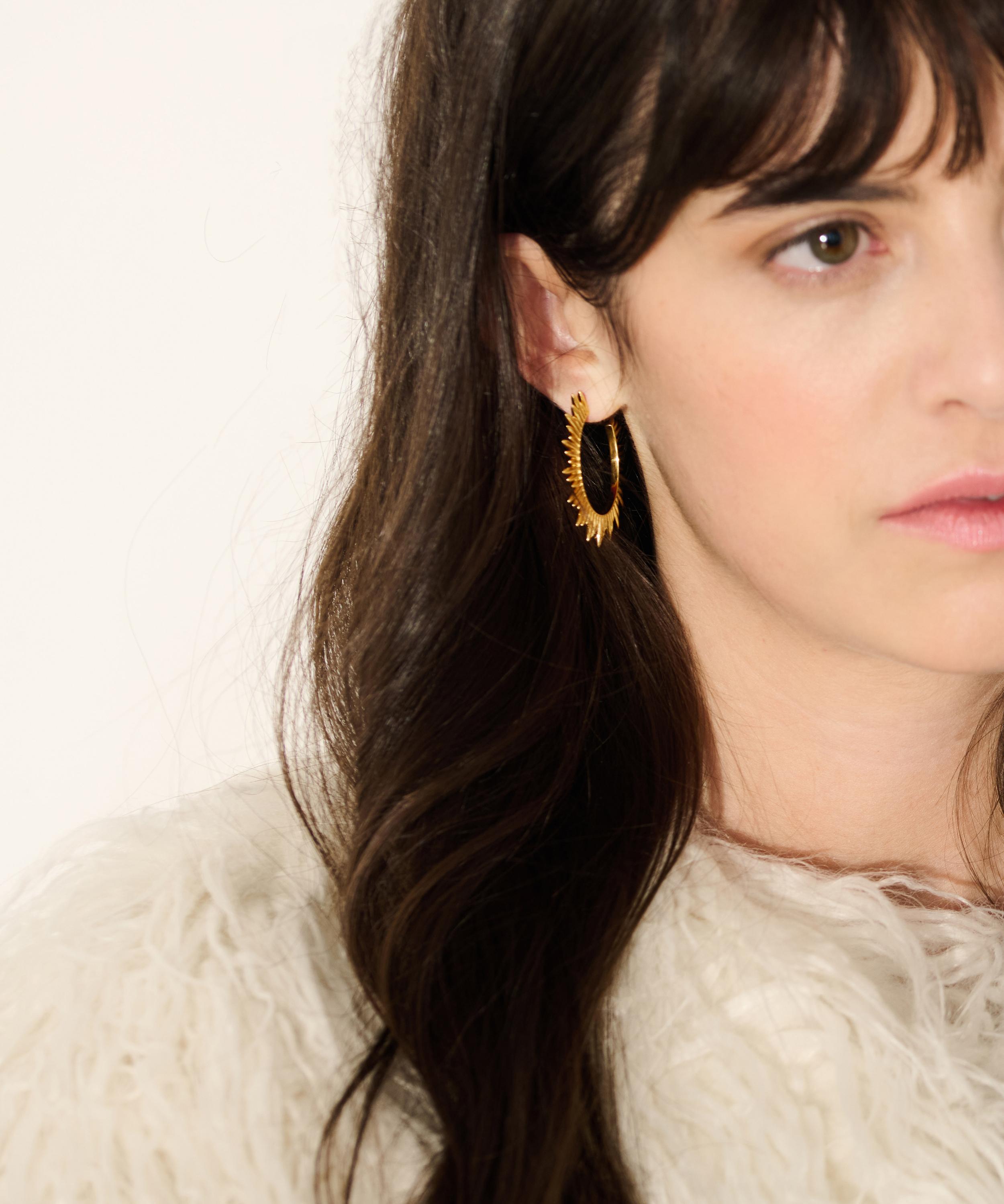 Rachel Jackson - 22ct Gold-Plated Electric Goddess Statement Hoop Earrings image number 1