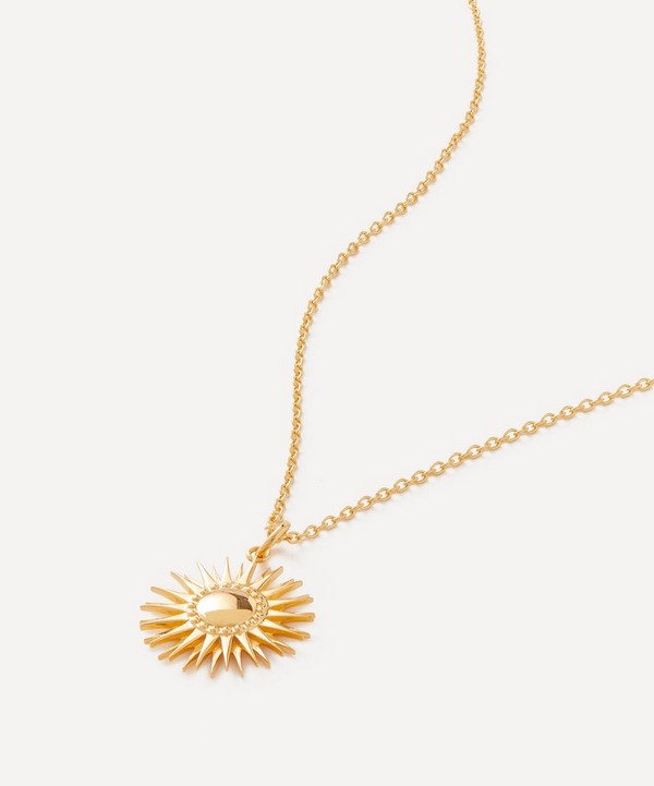 Rachel Jackson - 22ct Gold-Plated Spiky Rising Sun Pendant Necklace