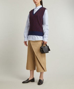 Loewe - Two-Tone Jacquard Cotton Knit Vest image number 1