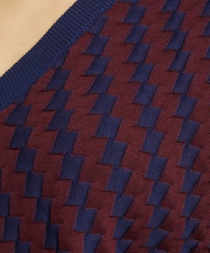 Loewe - Two-Tone Jacquard Cotton Knit Vest image number 4