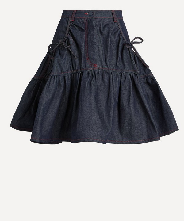Cecilie Bahnsen - Gloria Ruched Denim Skirt image number null