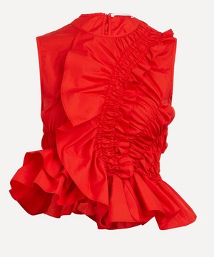 Cecilie Bahnsen - Geo Cotton Ruffled Sleeveless Top image number 0