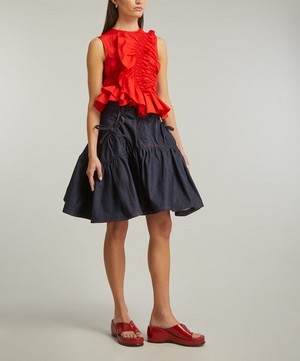 Cecilie Bahnsen - Geo Cotton Ruffled Sleeveless Top image number 1