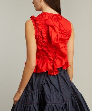 Cecilie Bahnsen - Geo Cotton Ruffled Sleeveless Top image number 3
