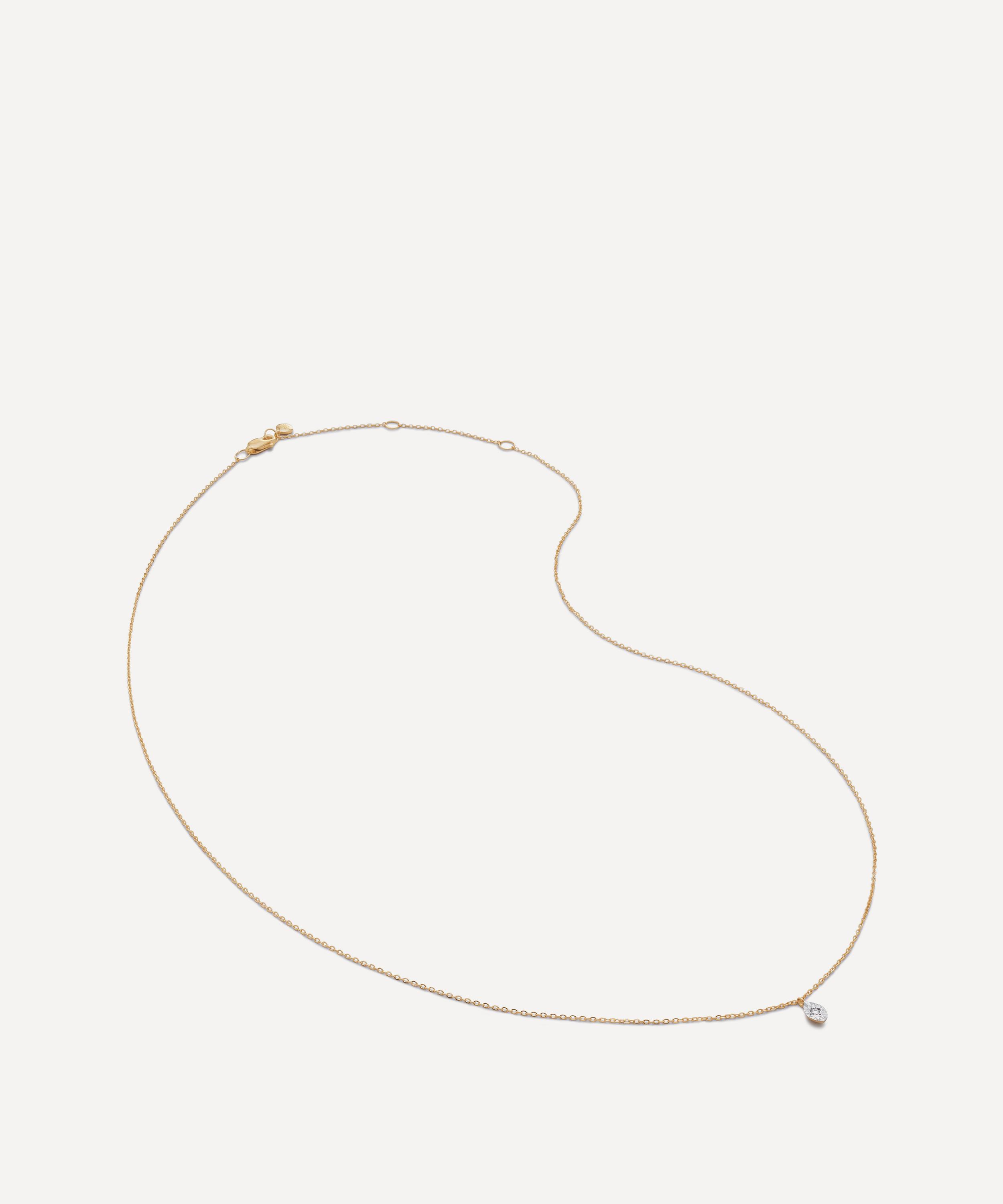 Monica Vinader - 14ct Gold Diamond Pendant Necklace image number 0