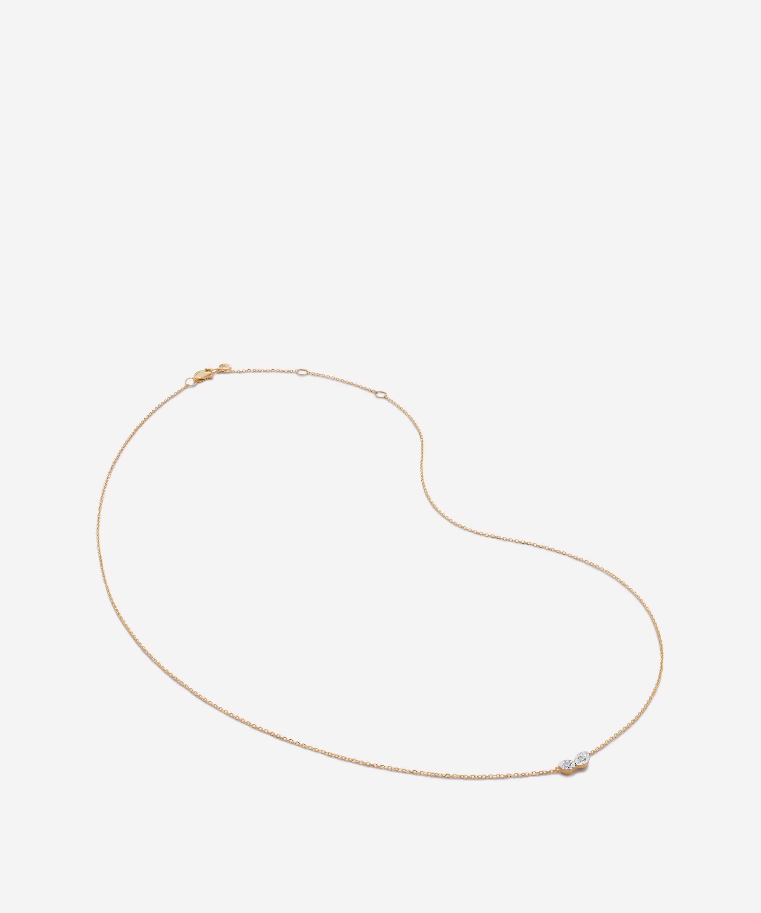 Monica Vinader - 14ct Gold Diamond Duo Pendant Necklace image number 0