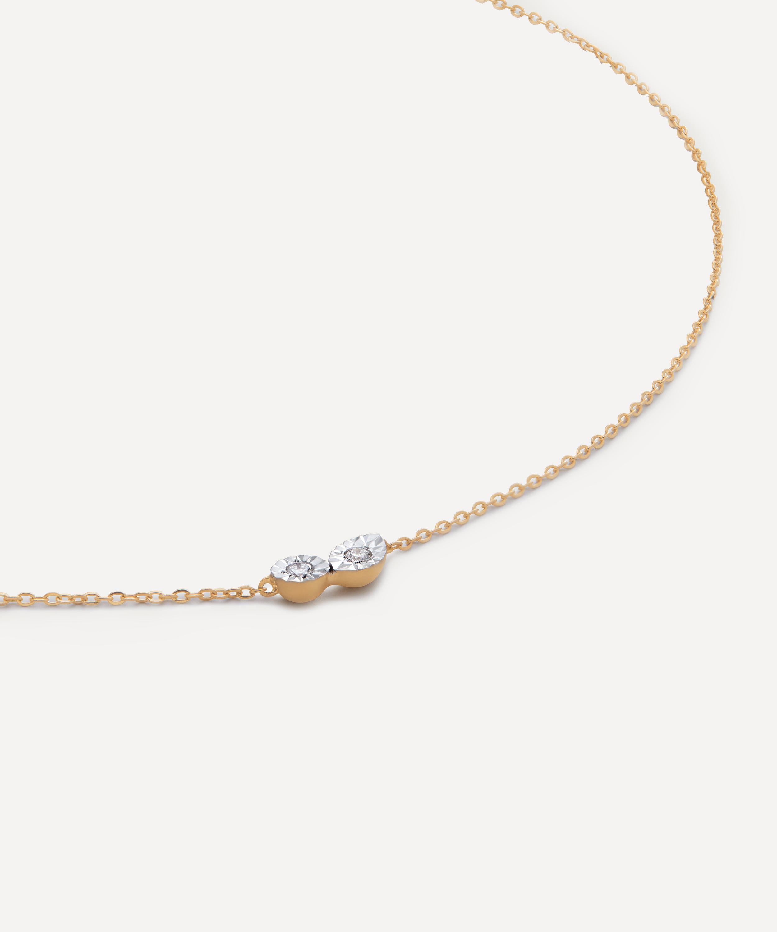 Monica Vinader - 14ct Gold Diamond Duo Pendant Necklace image number 1