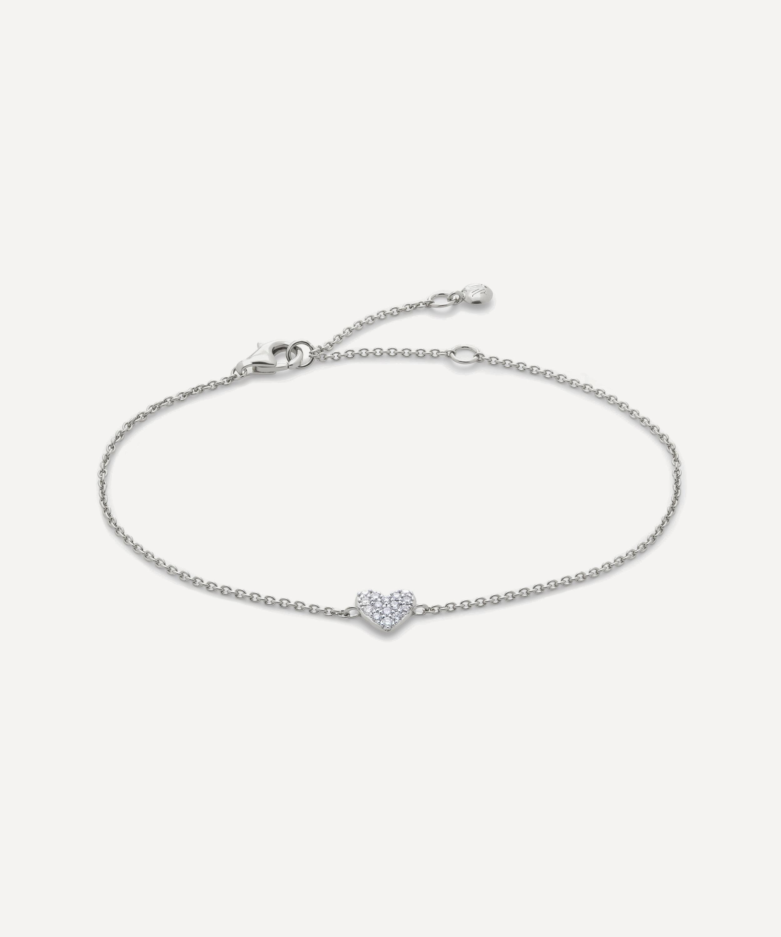 Monica Vinader - Sterling Silver Diamond Heart Chain Bracelet