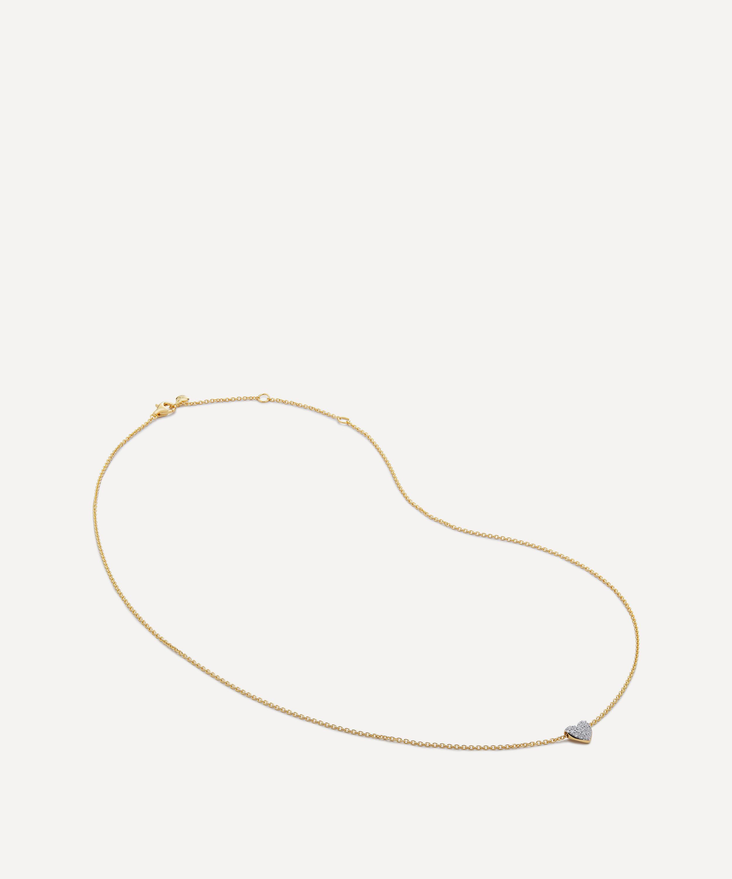 Monica Vinader - 18ct Gold-Plated Vermeil Silver Diamond Heart Pendant Necklace image number 0