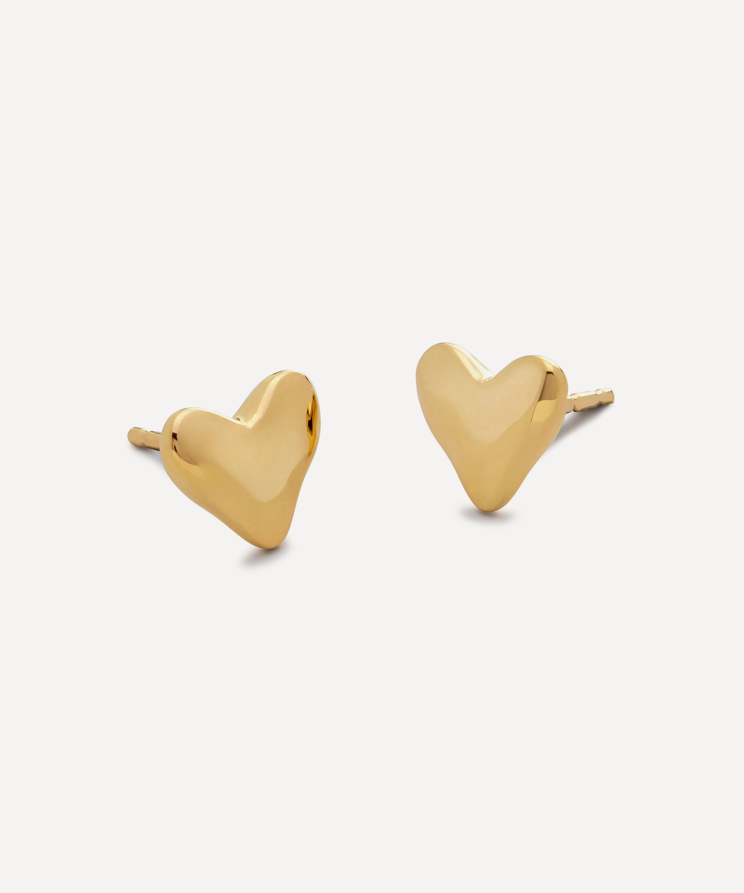 Monica Vinader - 18ct Gold-Plated Vermeil Silver Heart Stud Earrings image number 0