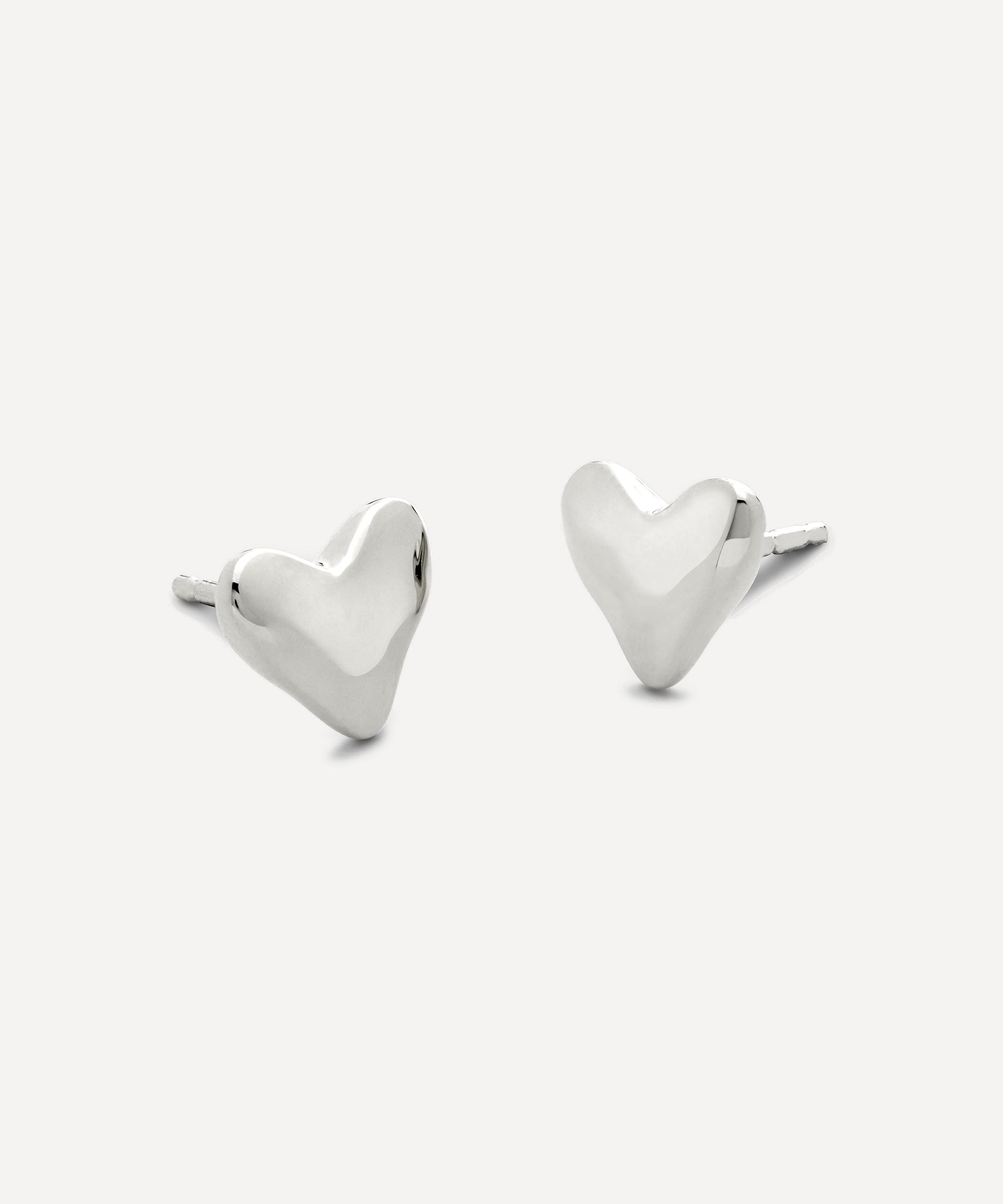 Monica Vinader - Sterling Silver Heart Stud Earrings