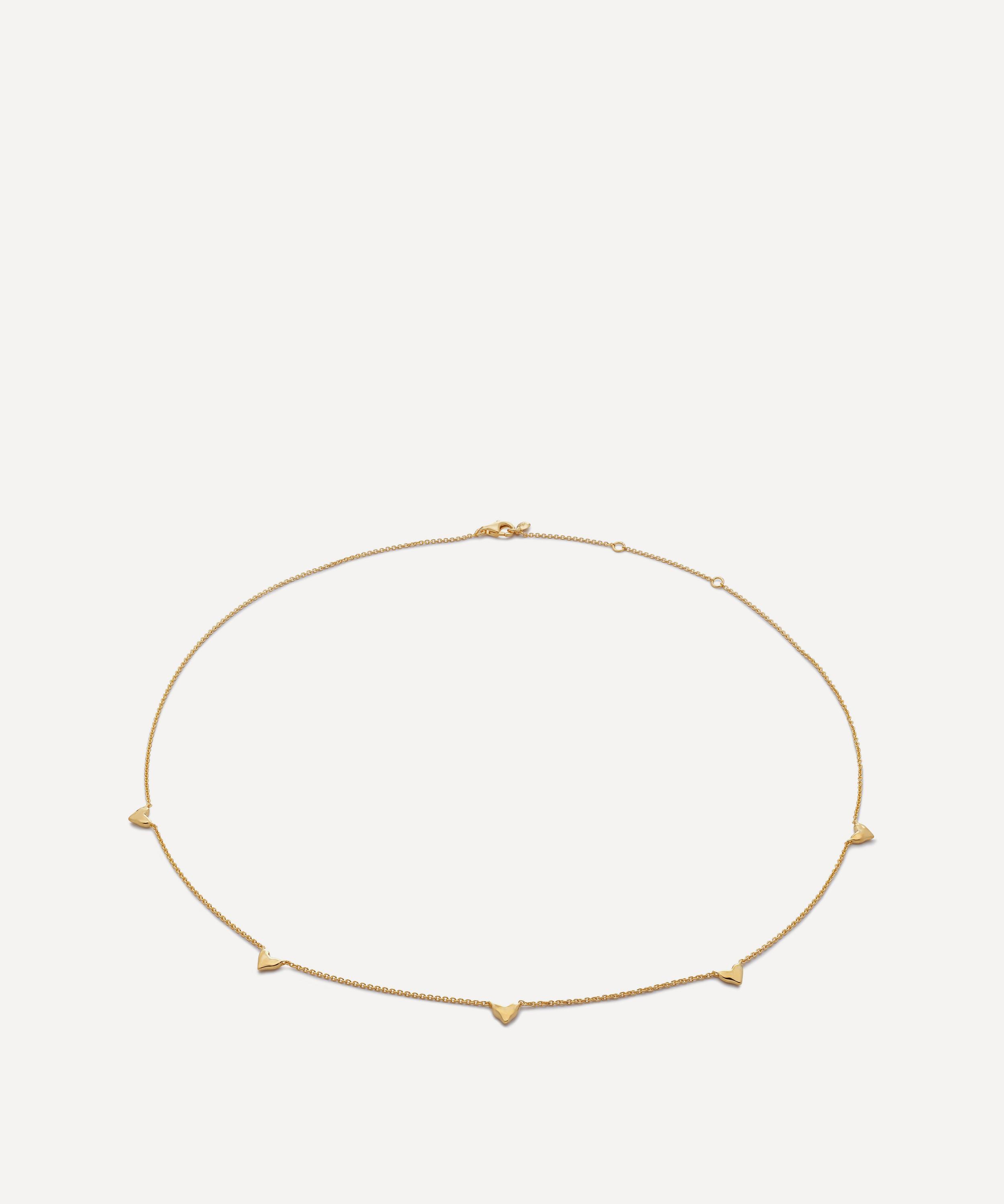 Monica Vinader - 18ct Gold-Plated Vermeil Silver Heart Station Chain Necklace image number 0