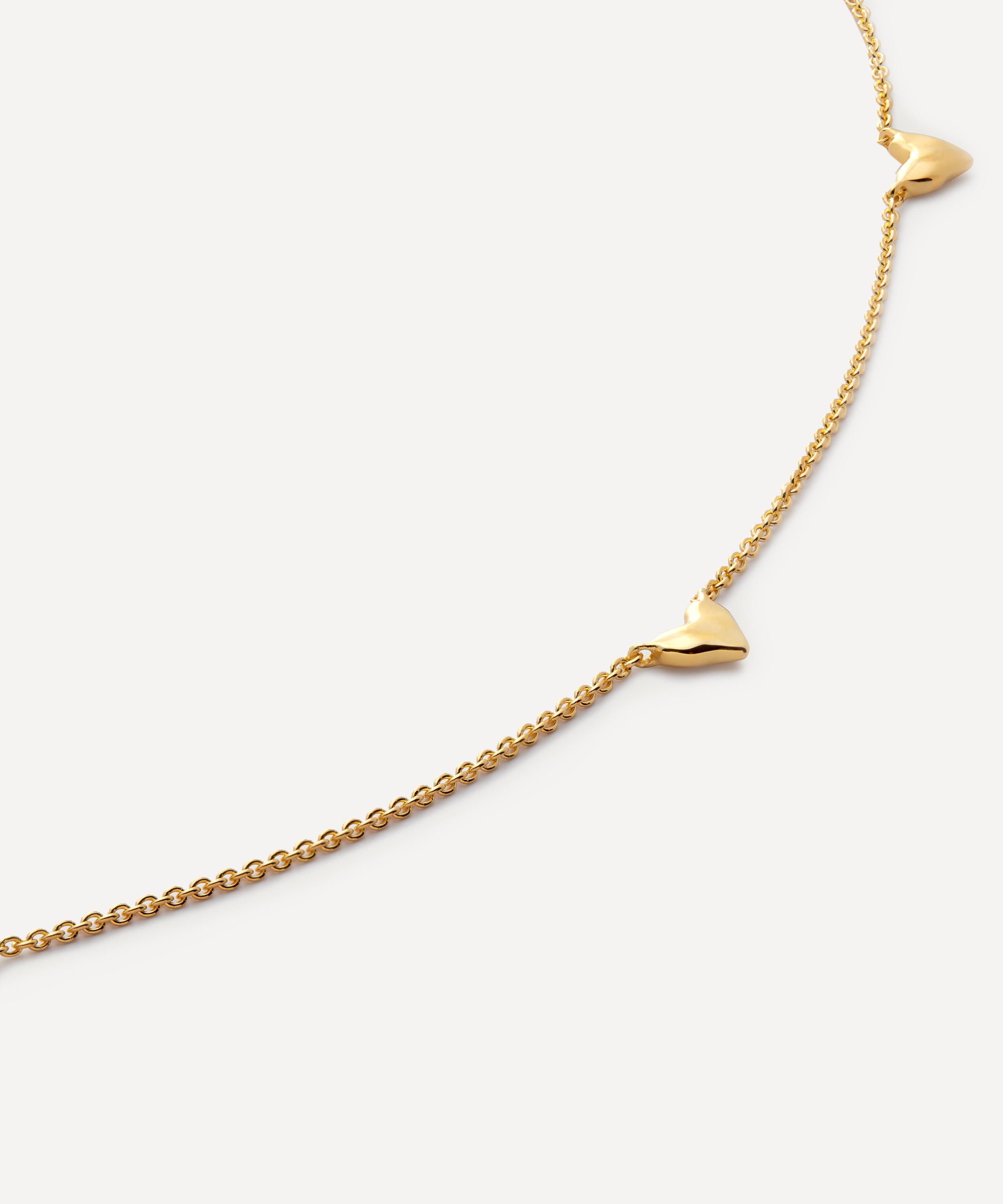 Monica Vinader - 18ct Gold-Plated Vermeil Silver Heart Station Chain Necklace image number 2