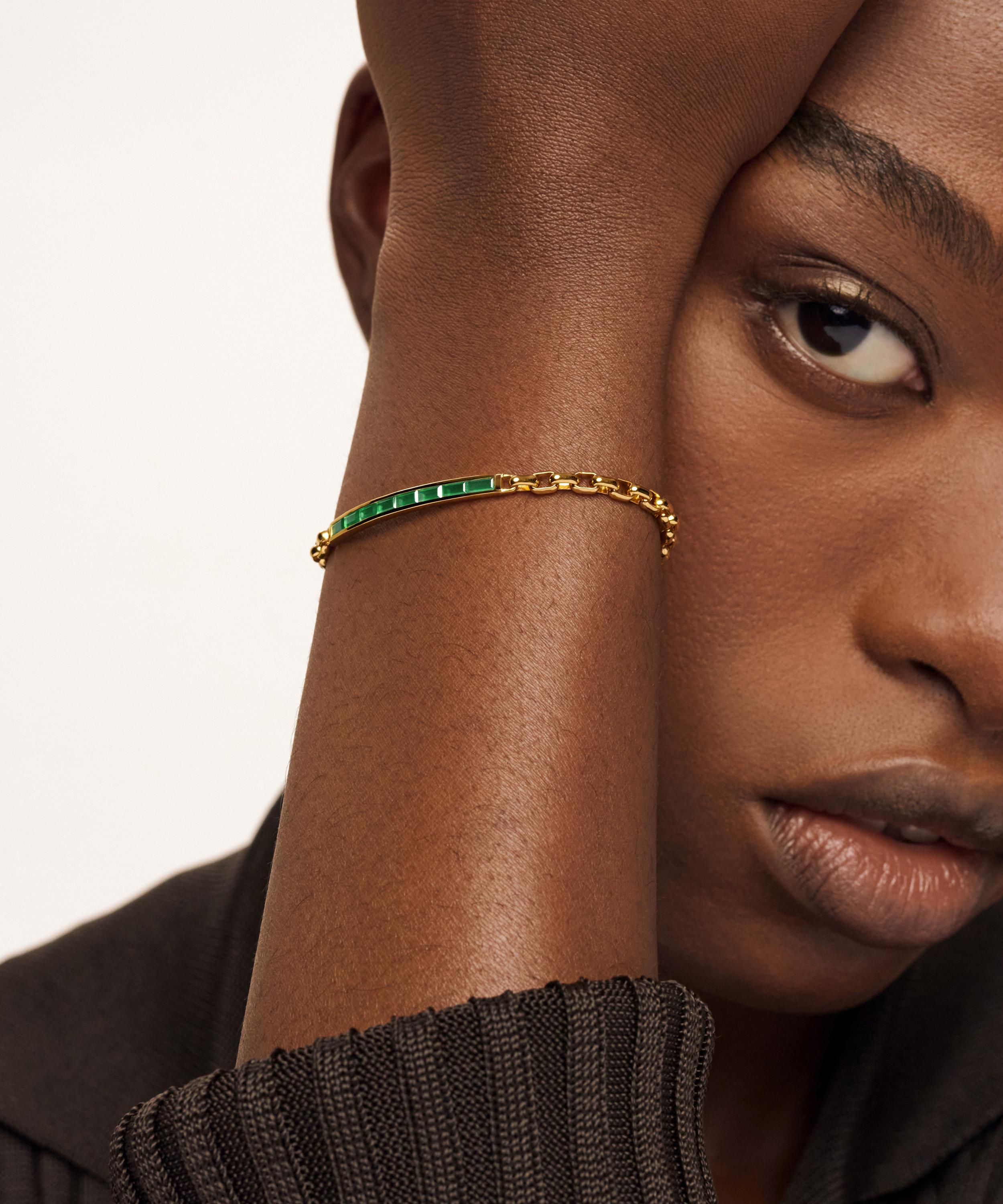 Monica Vinader - 18ct Gold-Plated Vermeil Silver Mini Baguette Chain Bracelet image number 1