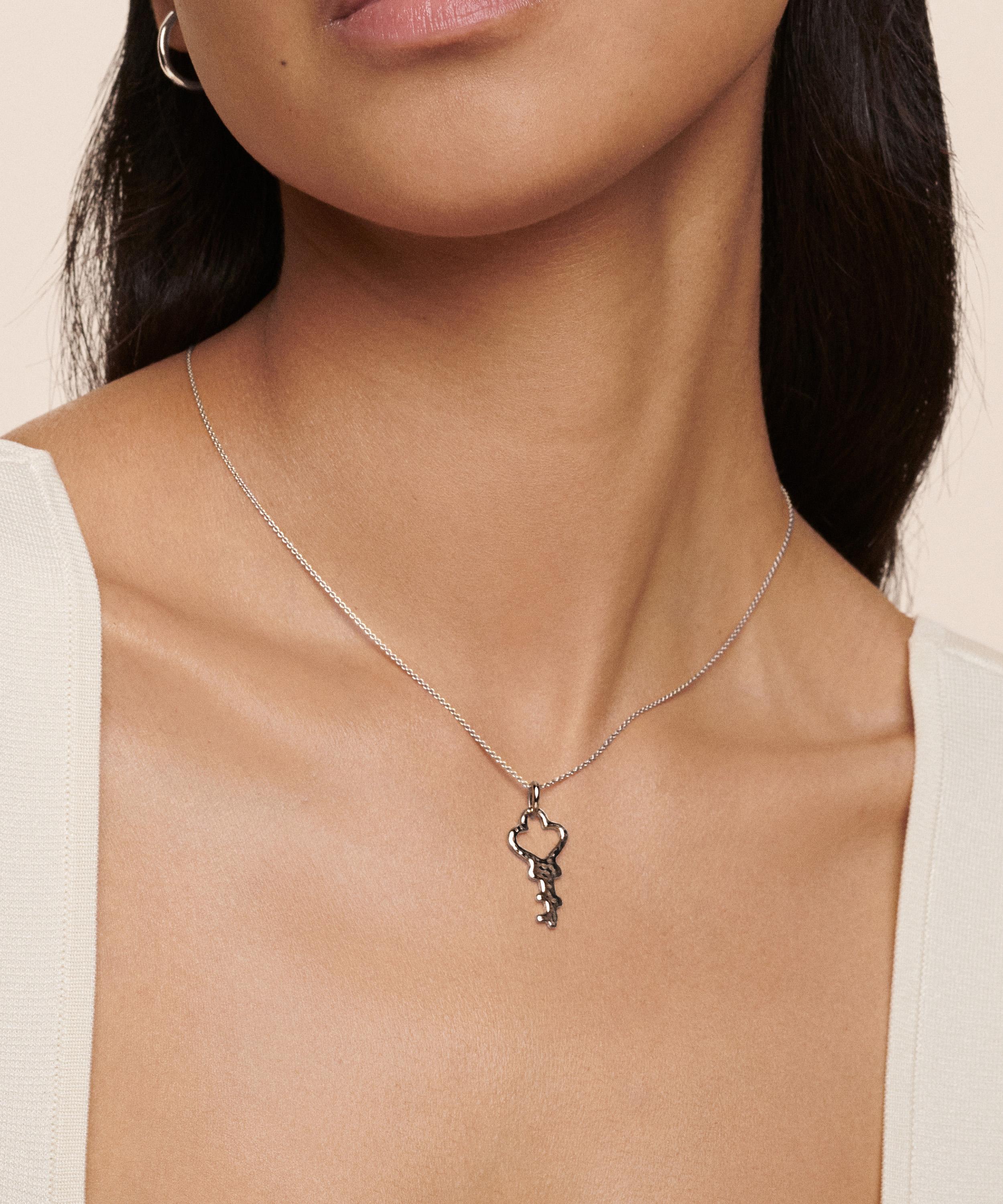 Monica Vinader - Sterling Silver Key Pendant Charm image number 1