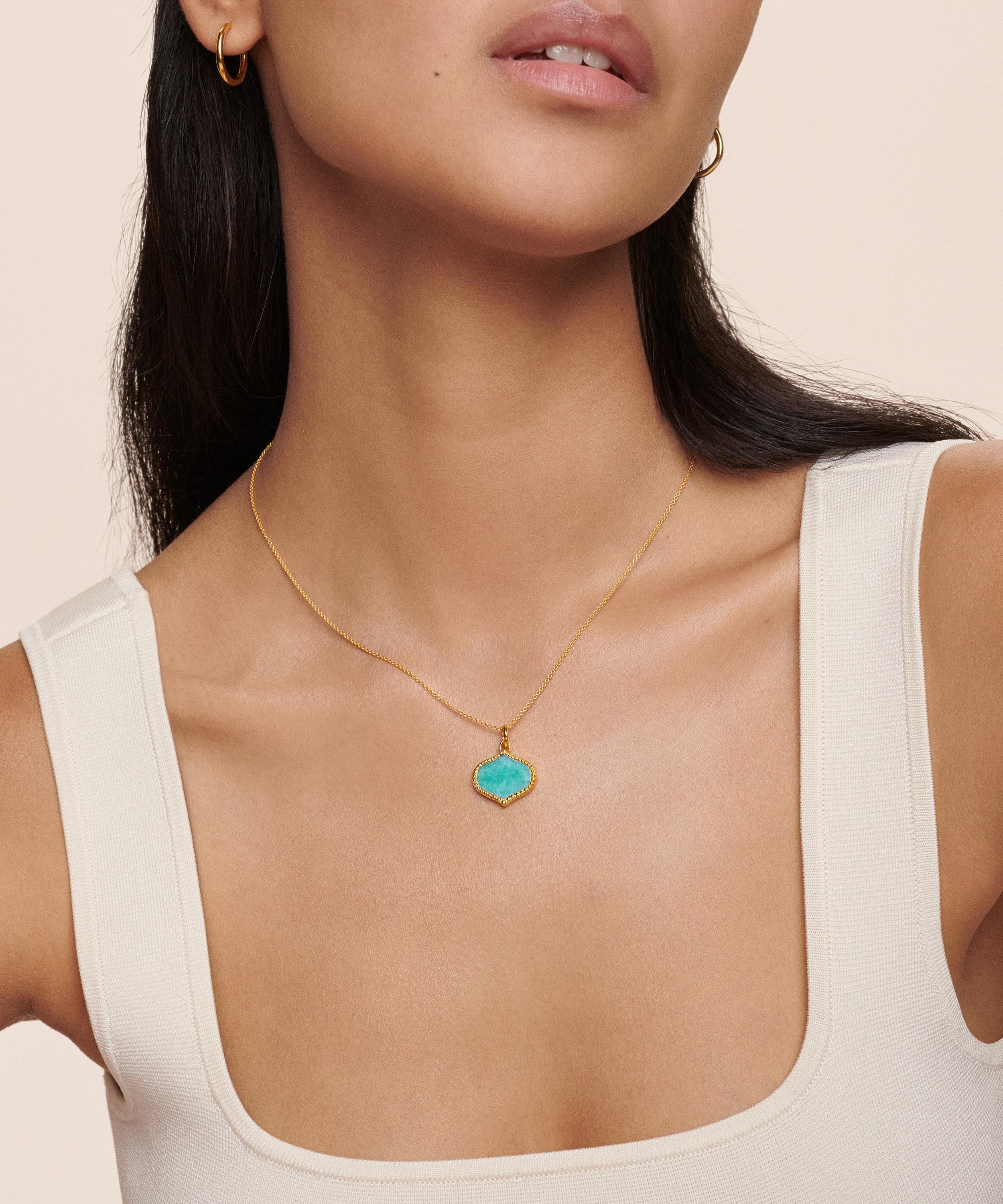 Monica Vinader - 18ct Gold-Plated Vermeil Silver Lots Gemstone Pendant Charm image number 1