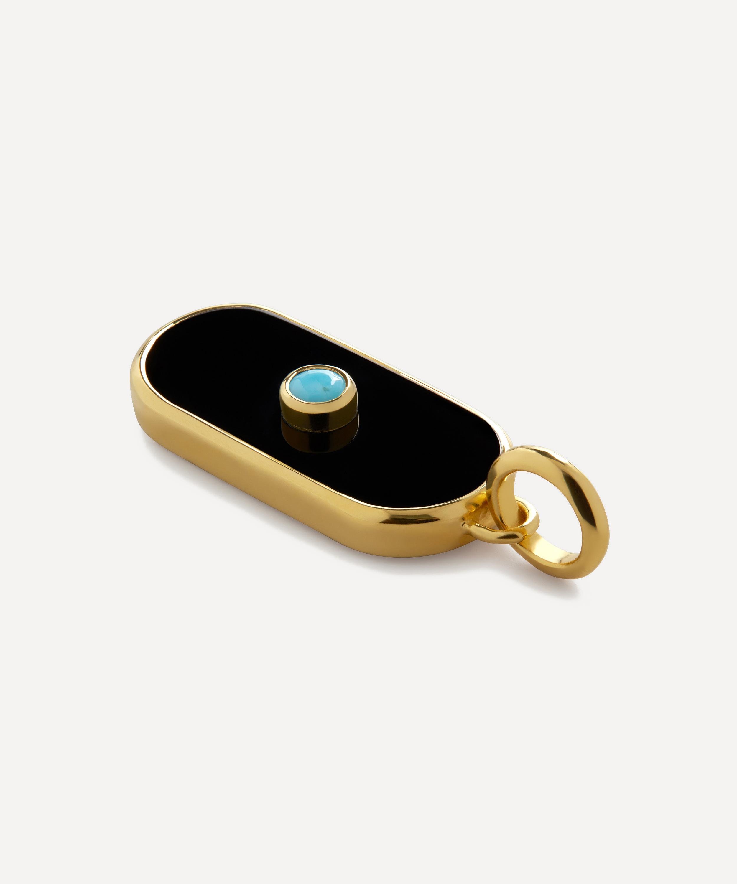 Monica Vinader - 18ct Gold-Plated Vermeil Silver Gemstone Tablet Pendant Charm image number 2