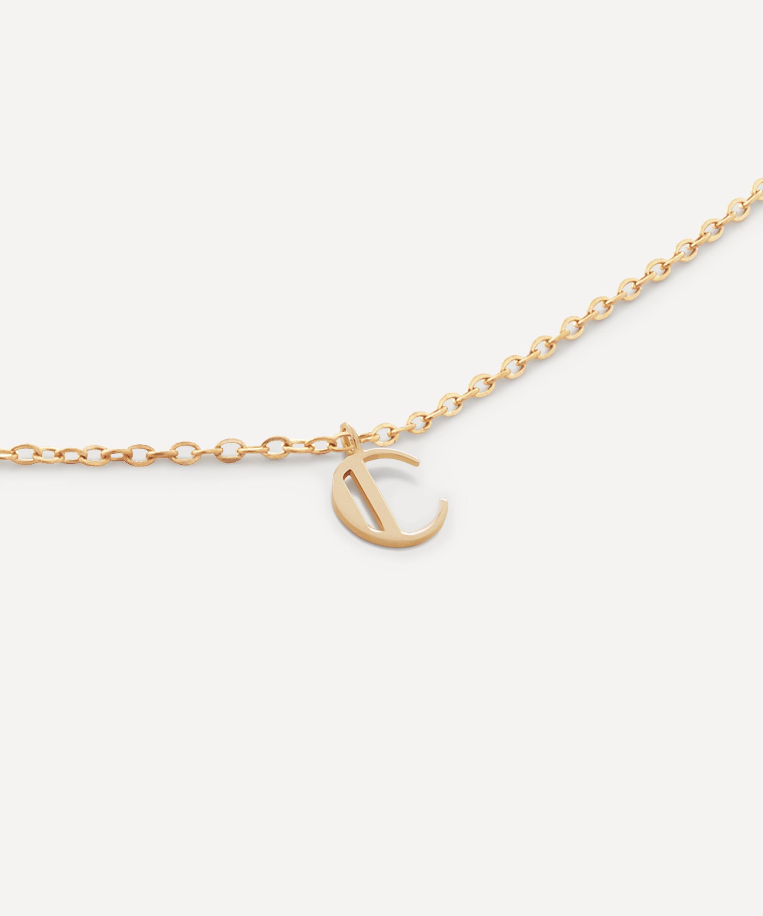 Monica Vinader - 14ct Gold Small C Initial Pendant Necklace image number 2