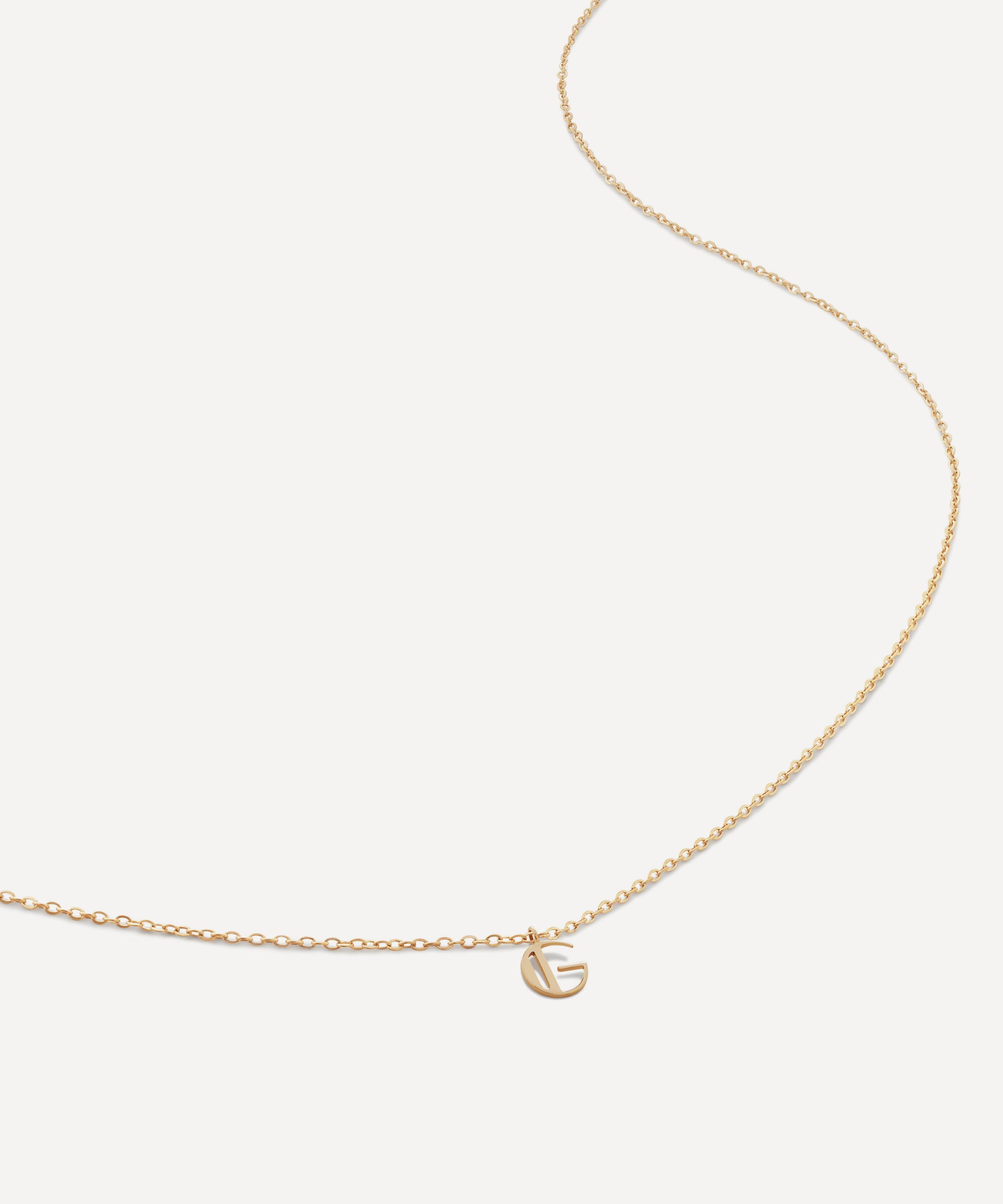 Monica Vinader - 14ct Gold Small G Initial Pendant Necklace image number 0