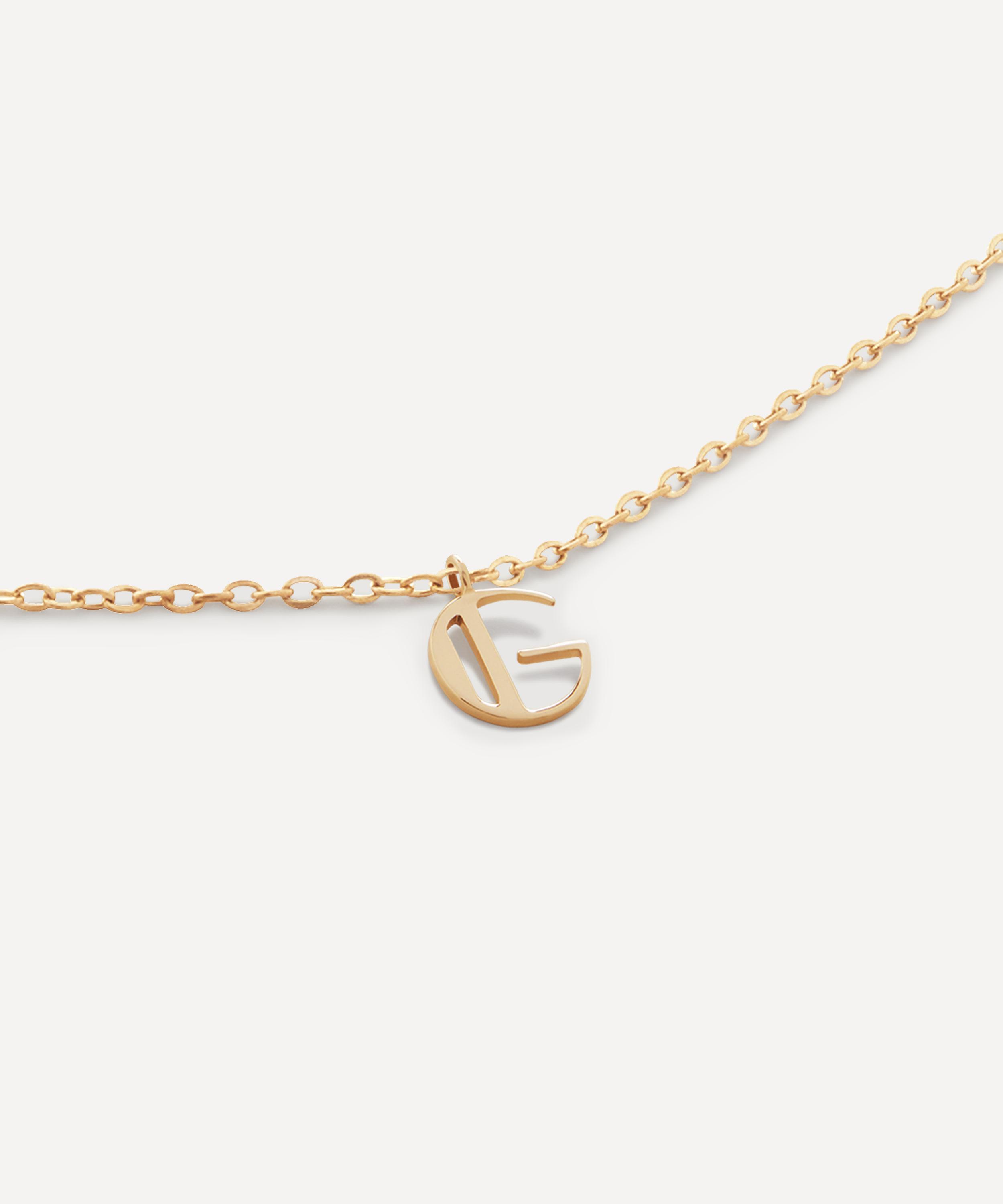 Monica Vinader - 14ct Gold Small G Initial Pendant Necklace image number 1