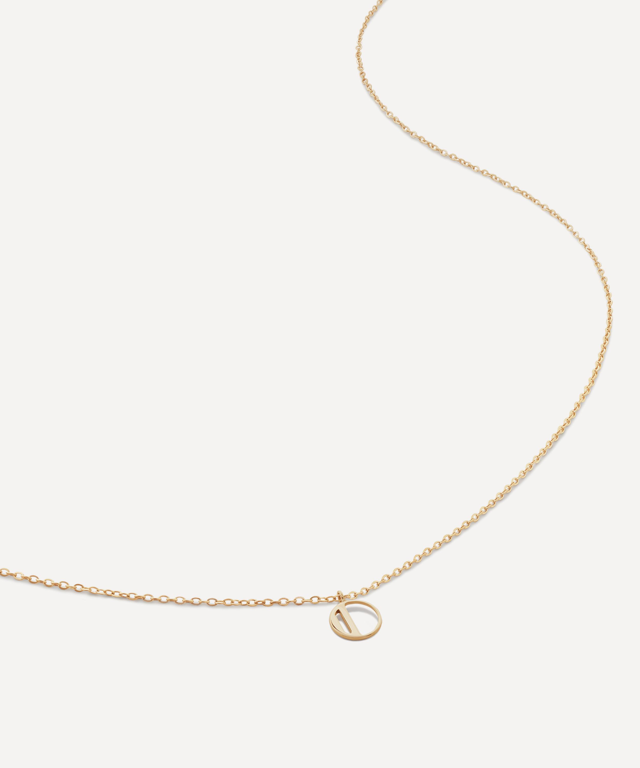 Monica Vinader - 14ct Gold Small O Initial Pendant Necklace image number 0