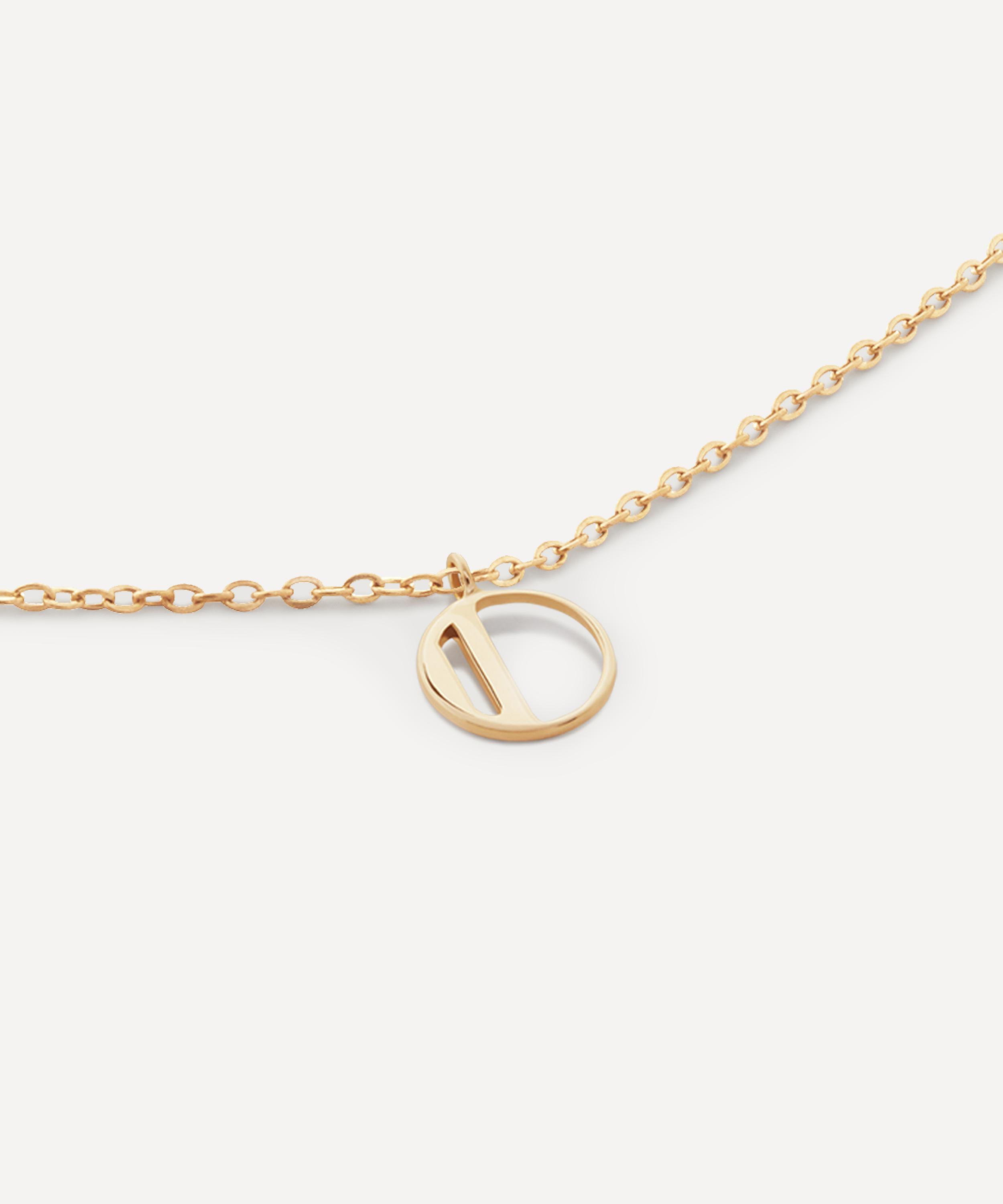 Monica Vinader - 14ct Gold Small O Initial Pendant Necklace image number 1