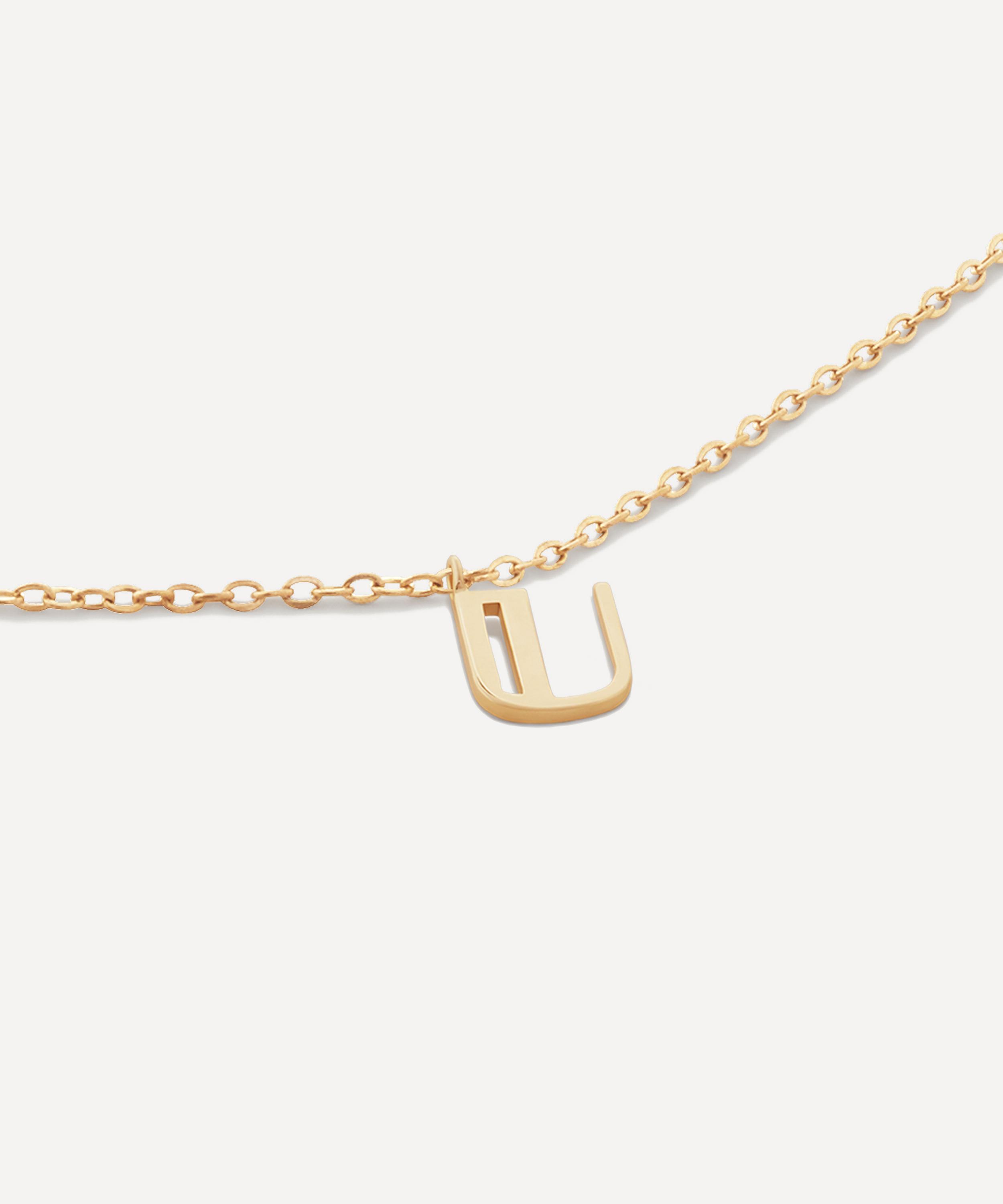 Monica Vinader - 14ct Gold Small U Initial Pendant Necklace image number 0