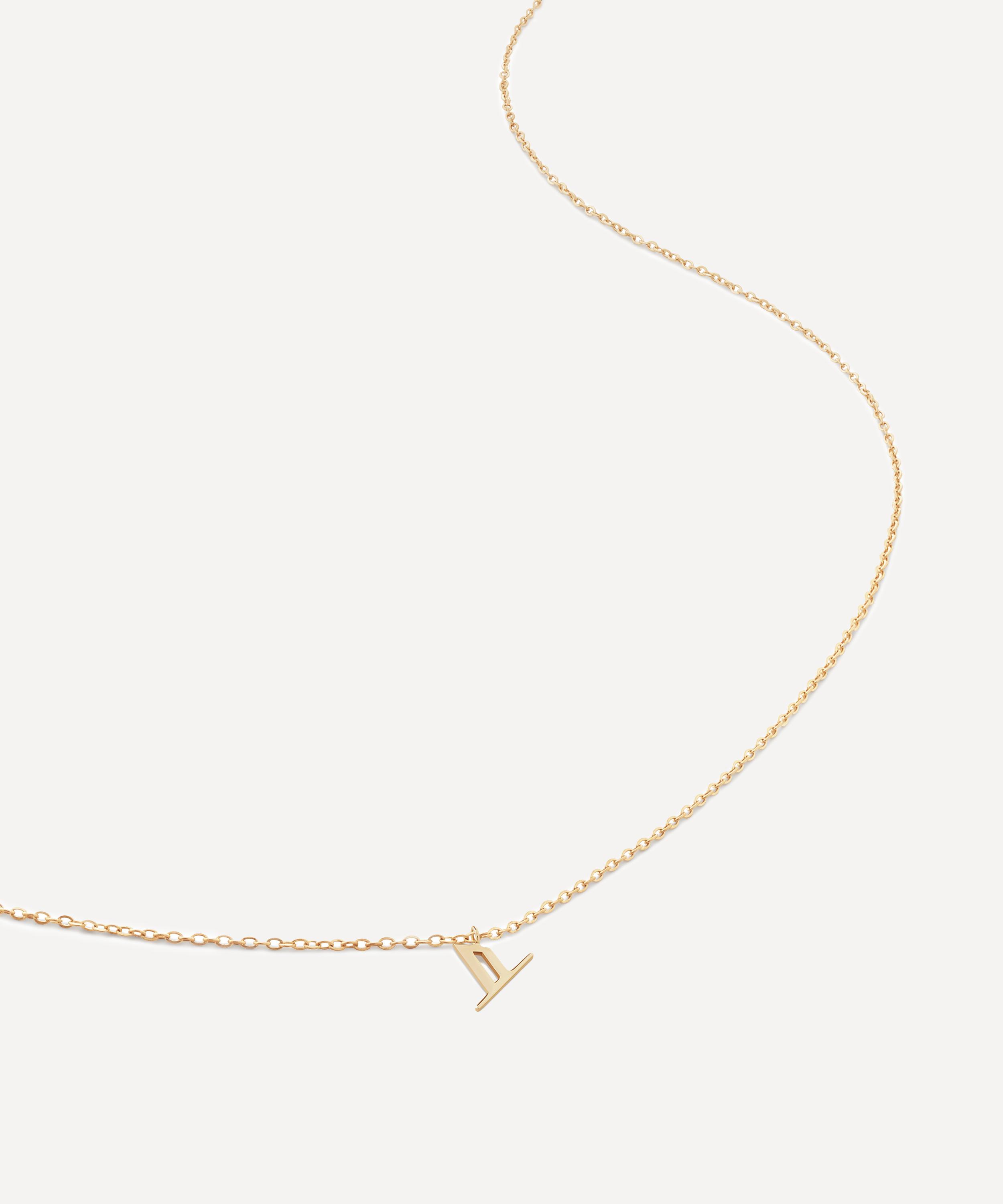 Monica Vinader - 14ct Gold Small X Initial Pendant Necklace image number 0