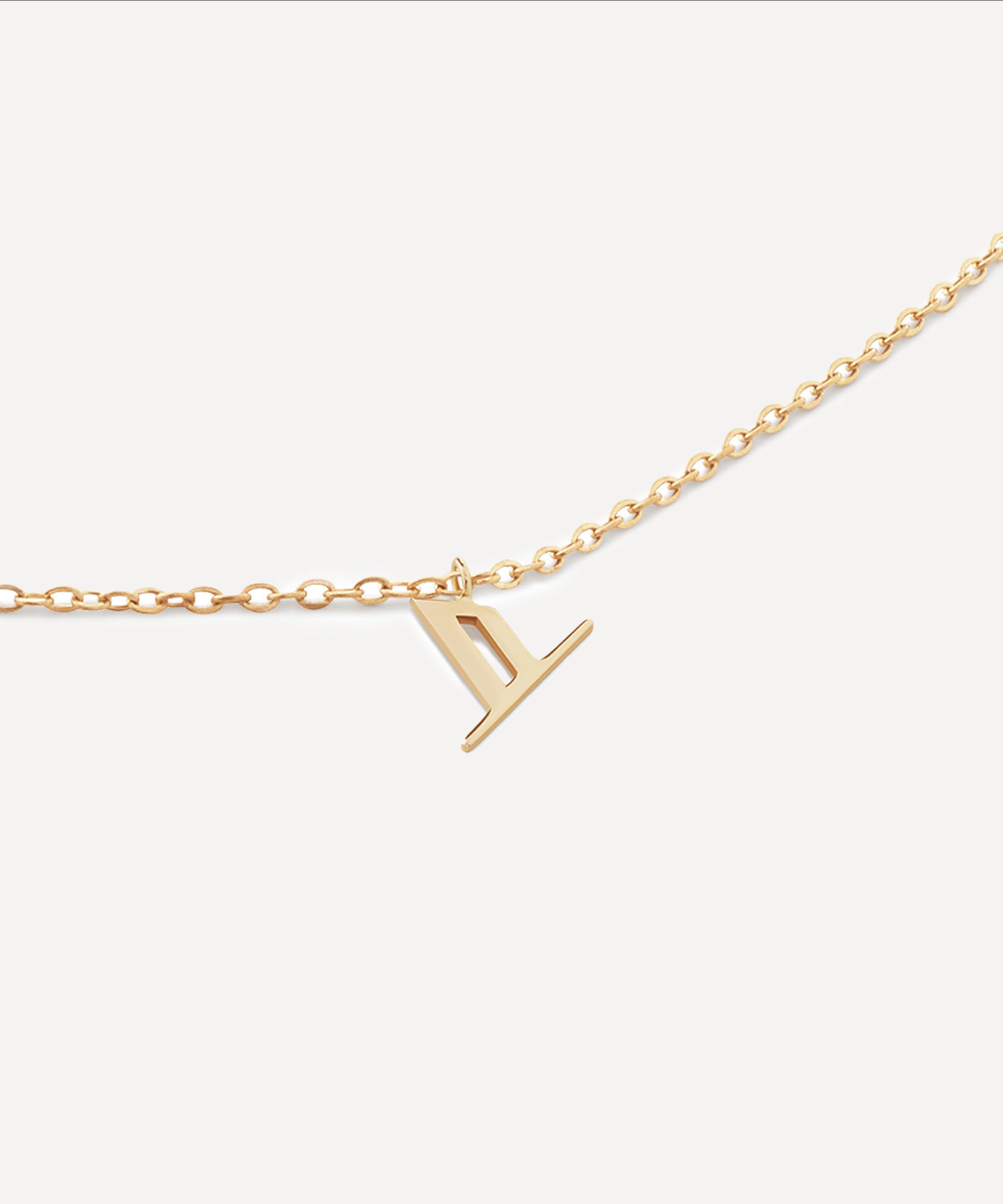 Monica Vinader - 14ct Gold Small X Initial Pendant Necklace image number 1