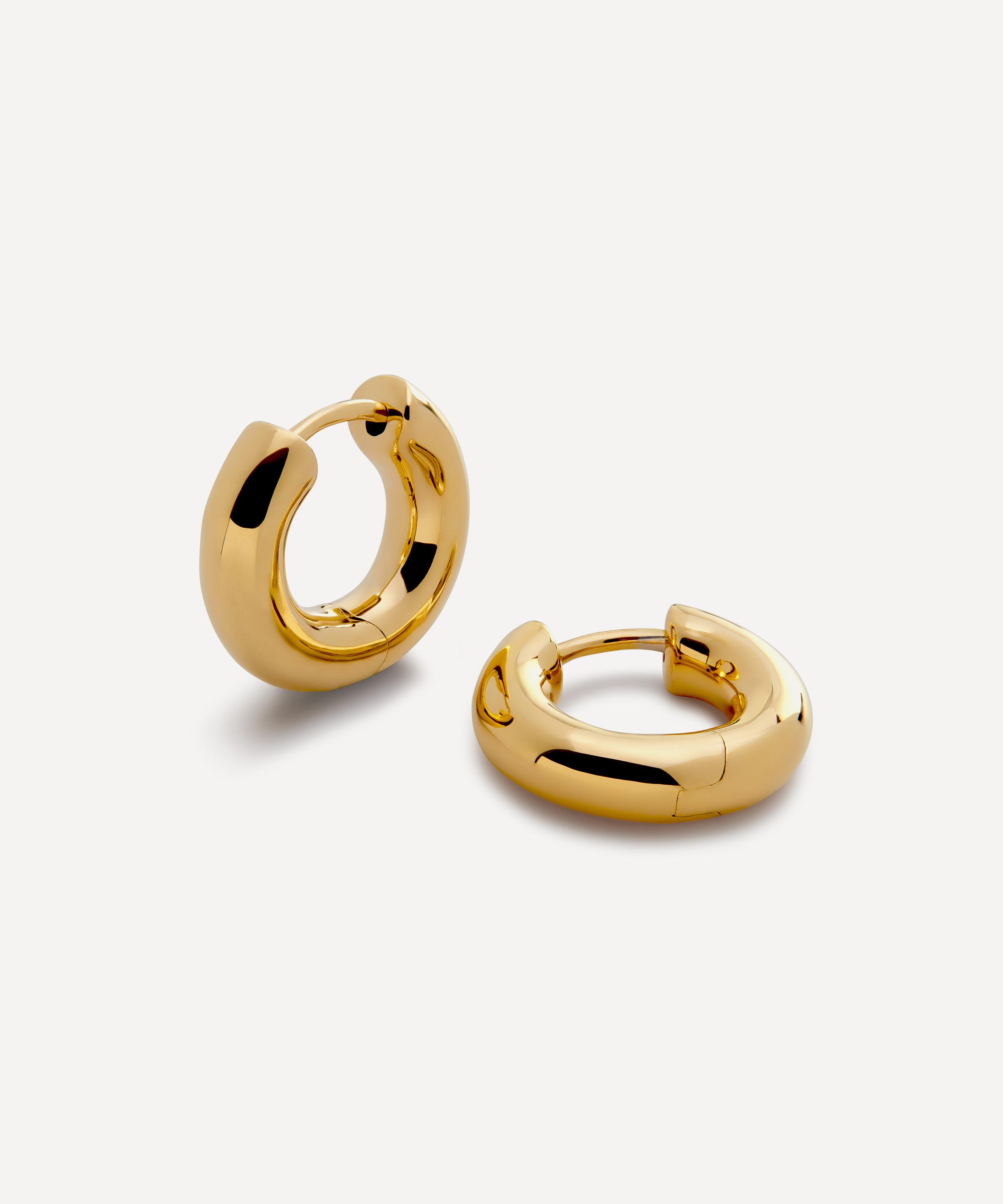 Monica Vinader - 18ct Gold-Plated Vermeil Silver Essential Click Huggie Hoop Earrings image number 0