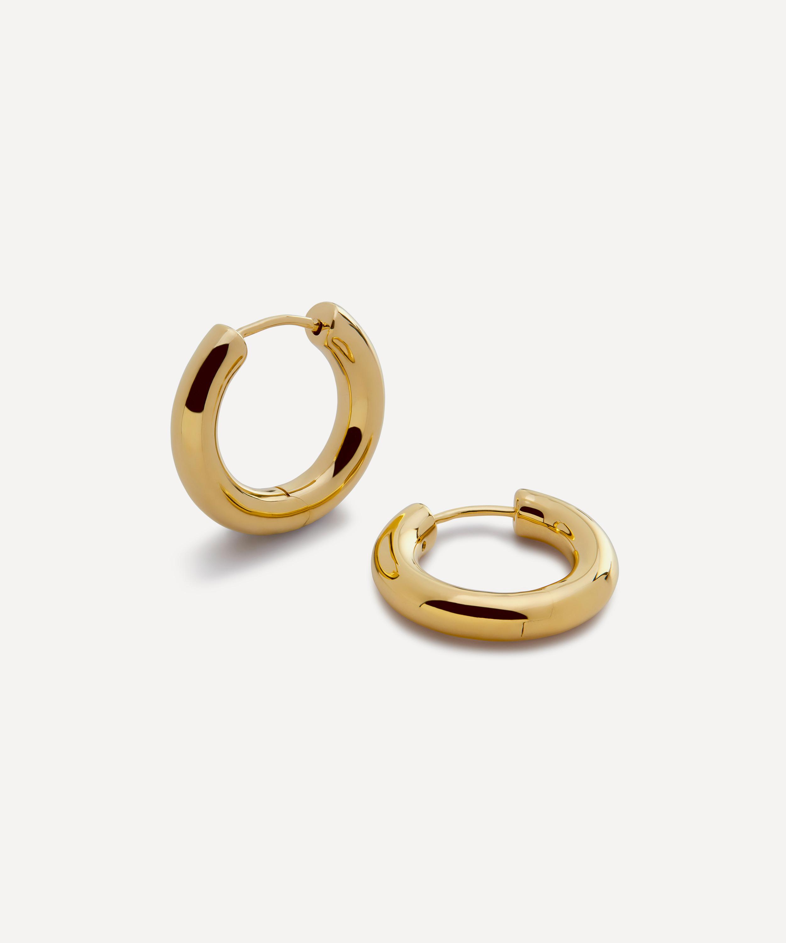 Monica Vinader - 18ct Gold-Plated Vermeil Silver Essential Click Small Hoop Earrings image number 0