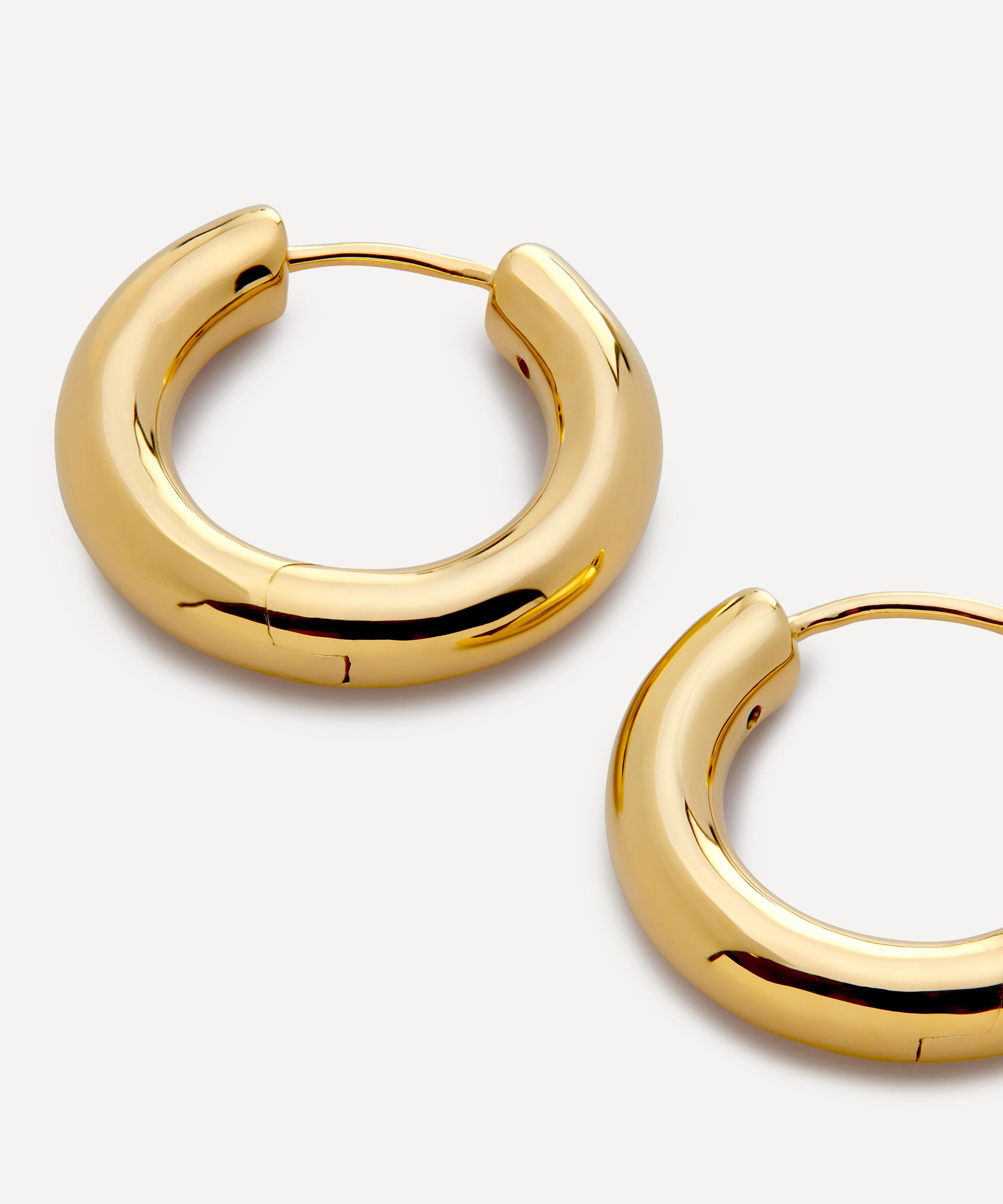 Monica Vinader - 18ct Gold-Plated Vermeil Silver Essential Click Small Hoop Earrings image number 1