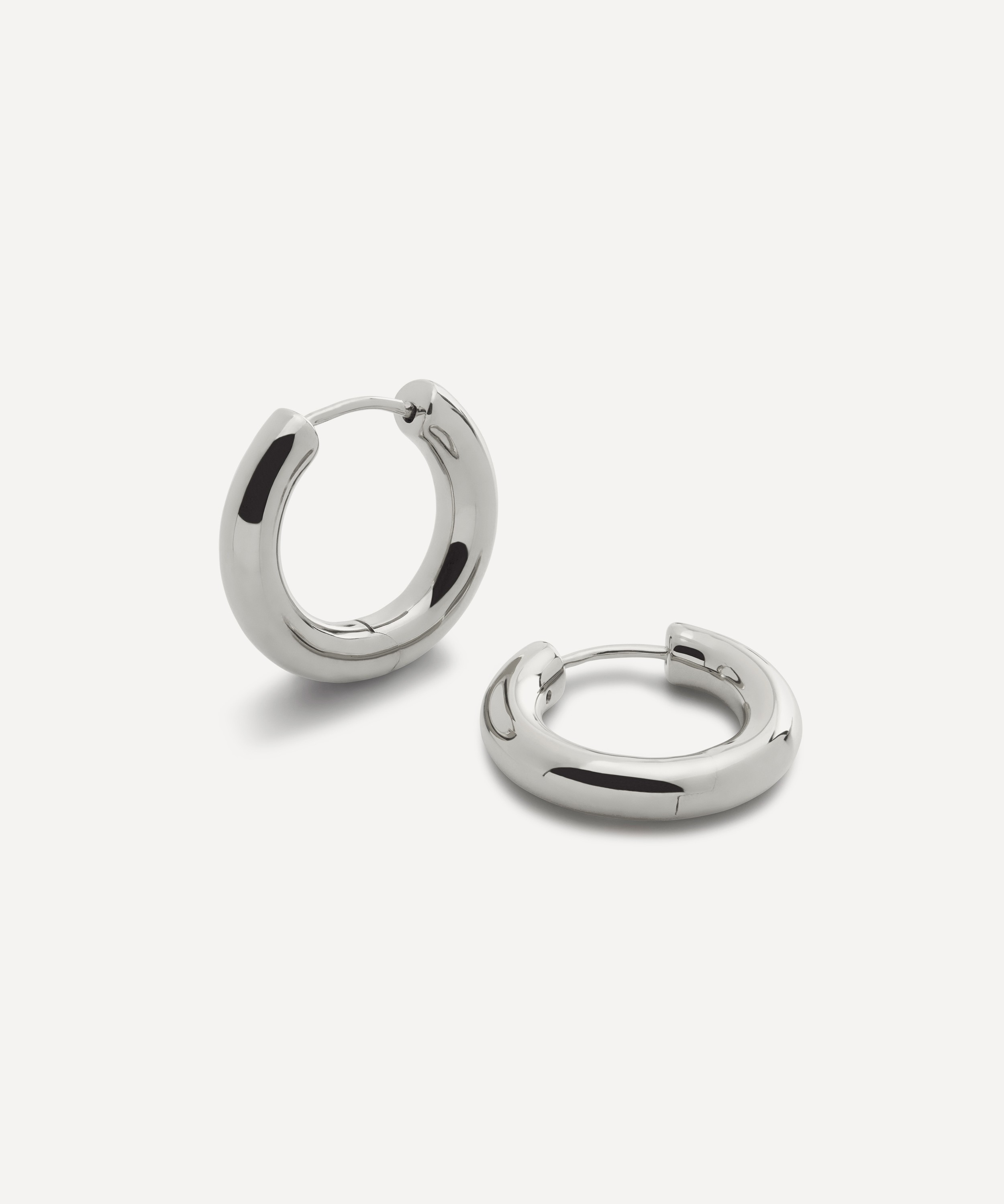 Monica Vinader - Sterling Silver Essential Click Small Hoop Earrings image number 0