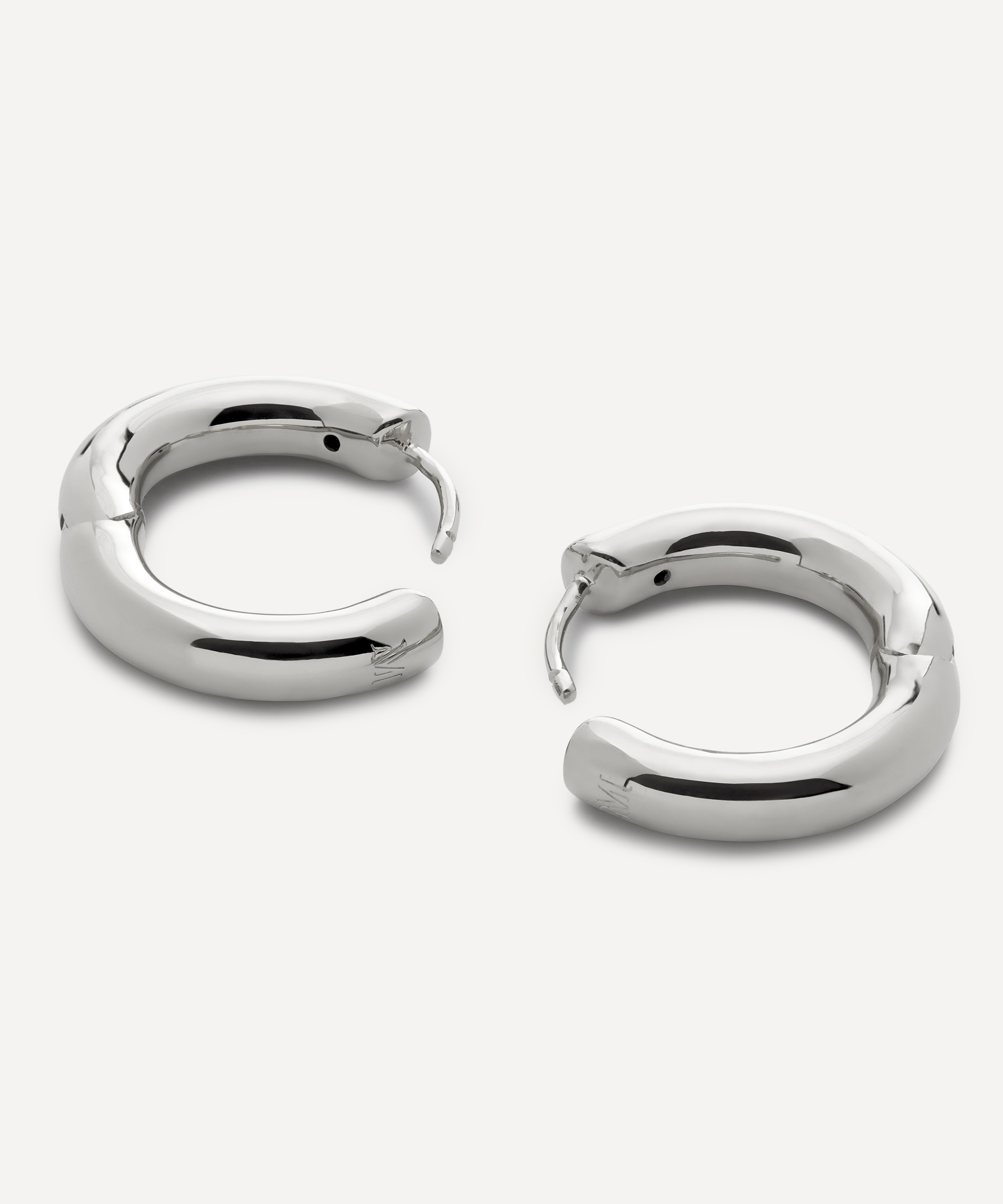 Monica Vinader - Sterling Silver Essential Click Small Hoop Earrings image number 1