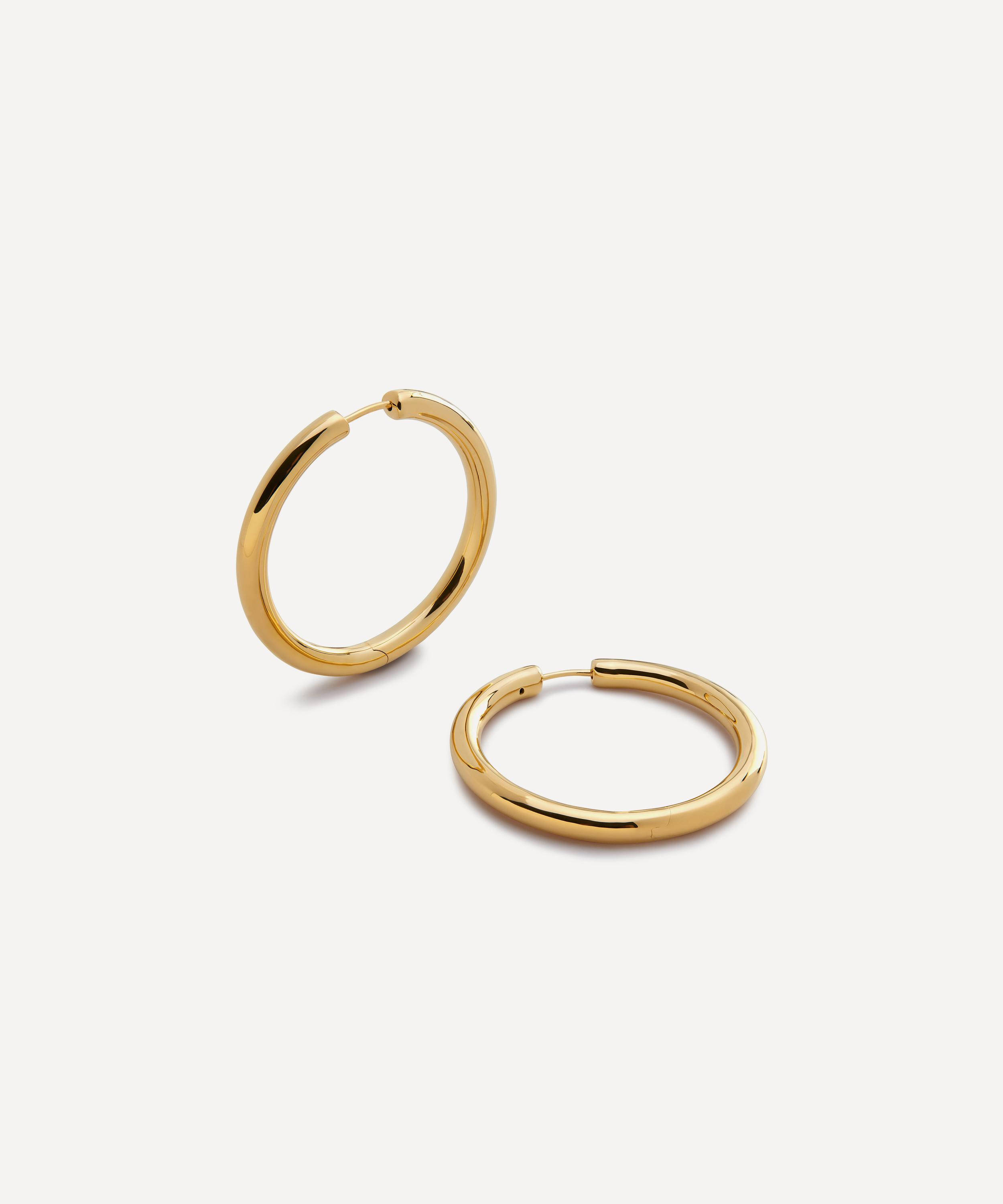 Monica Vinader - 18ct Gold-Plated Vermeil Silver Essential Click Large Hoop Earrings image number 0
