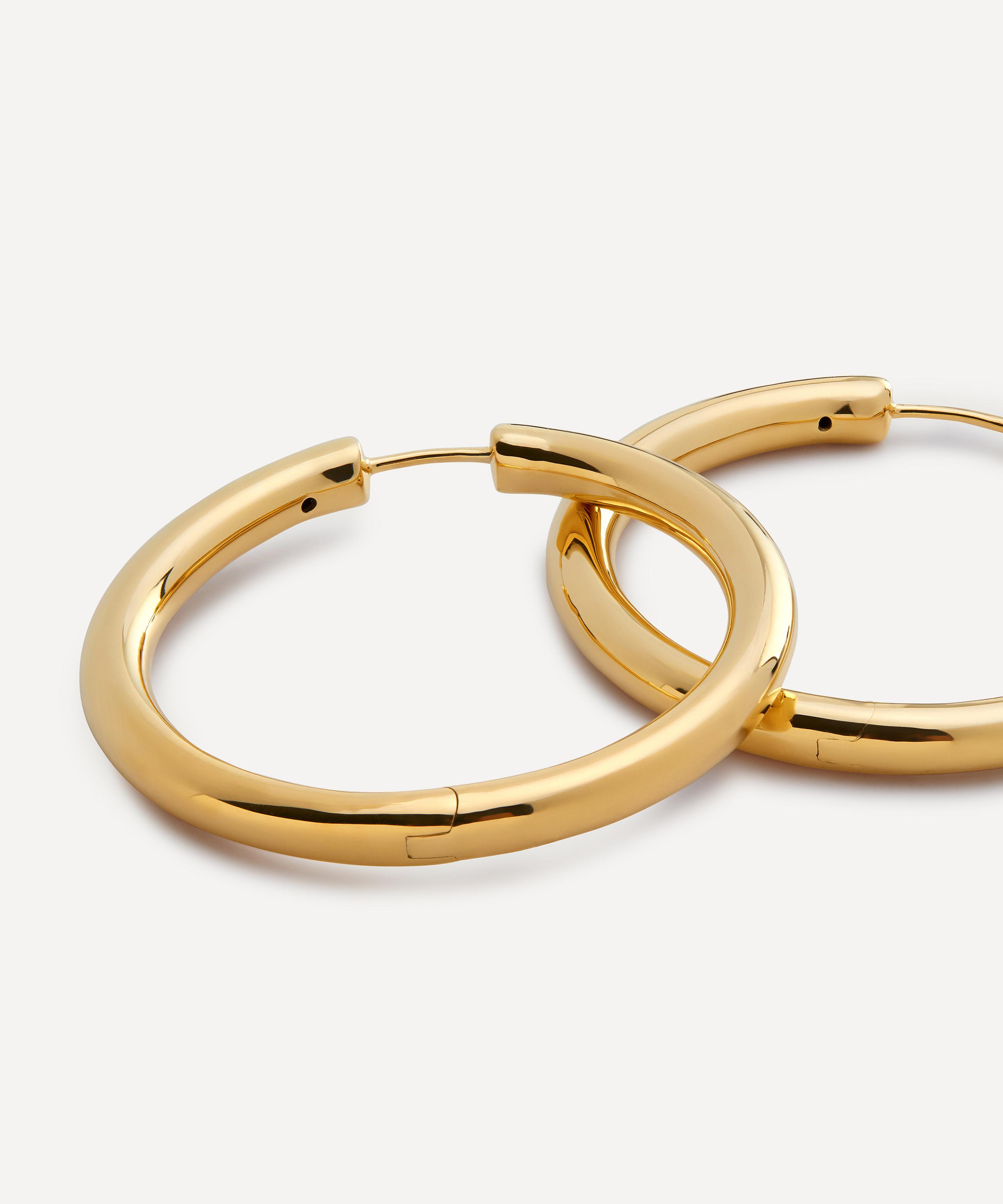 Monica Vinader - 18ct Gold-Plated Vermeil Silver Essential Click Large Hoop Earrings image number 1