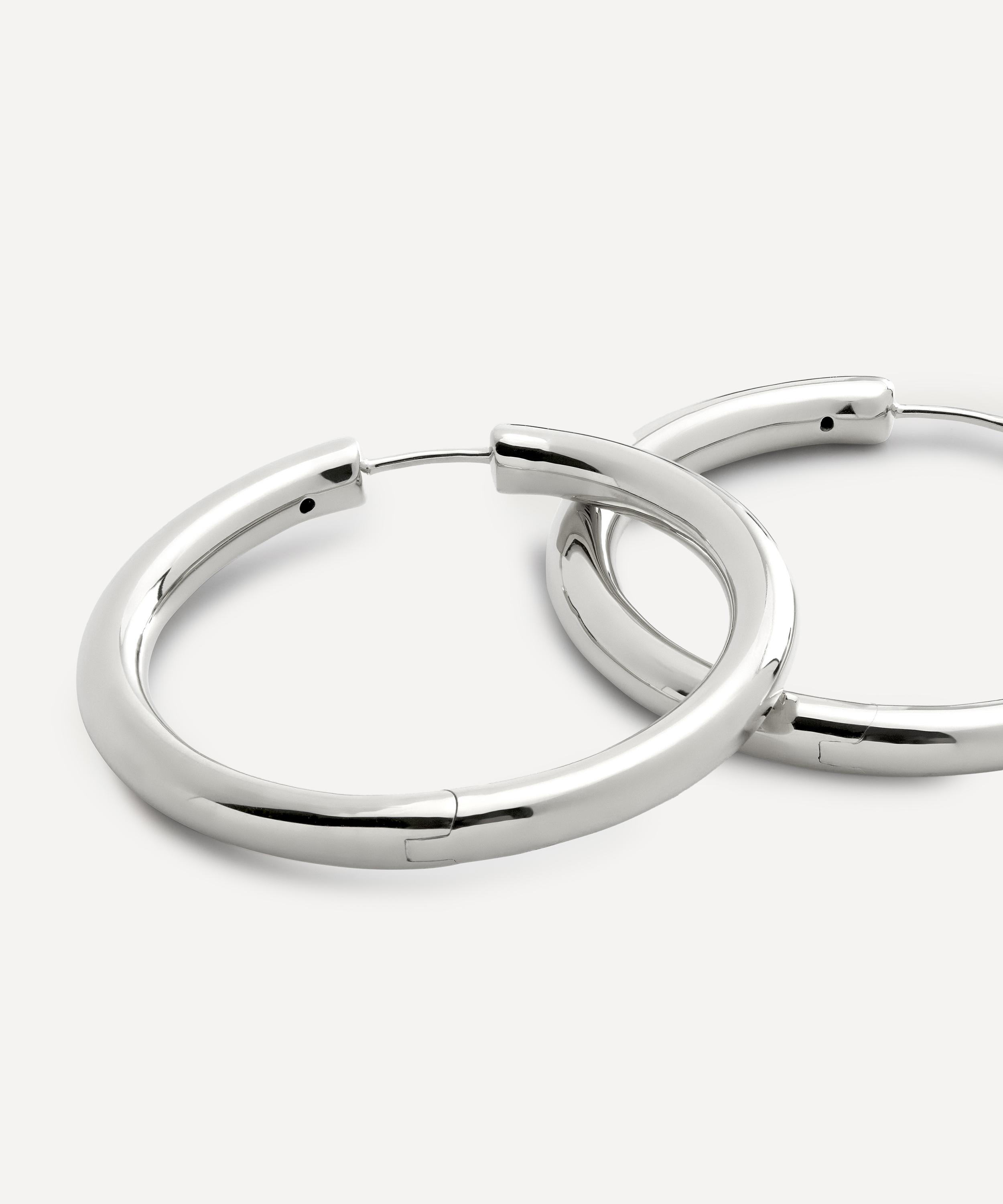 Monica Vinader - Sterling Silver Essential Click Large Hoop Earrings image number 1