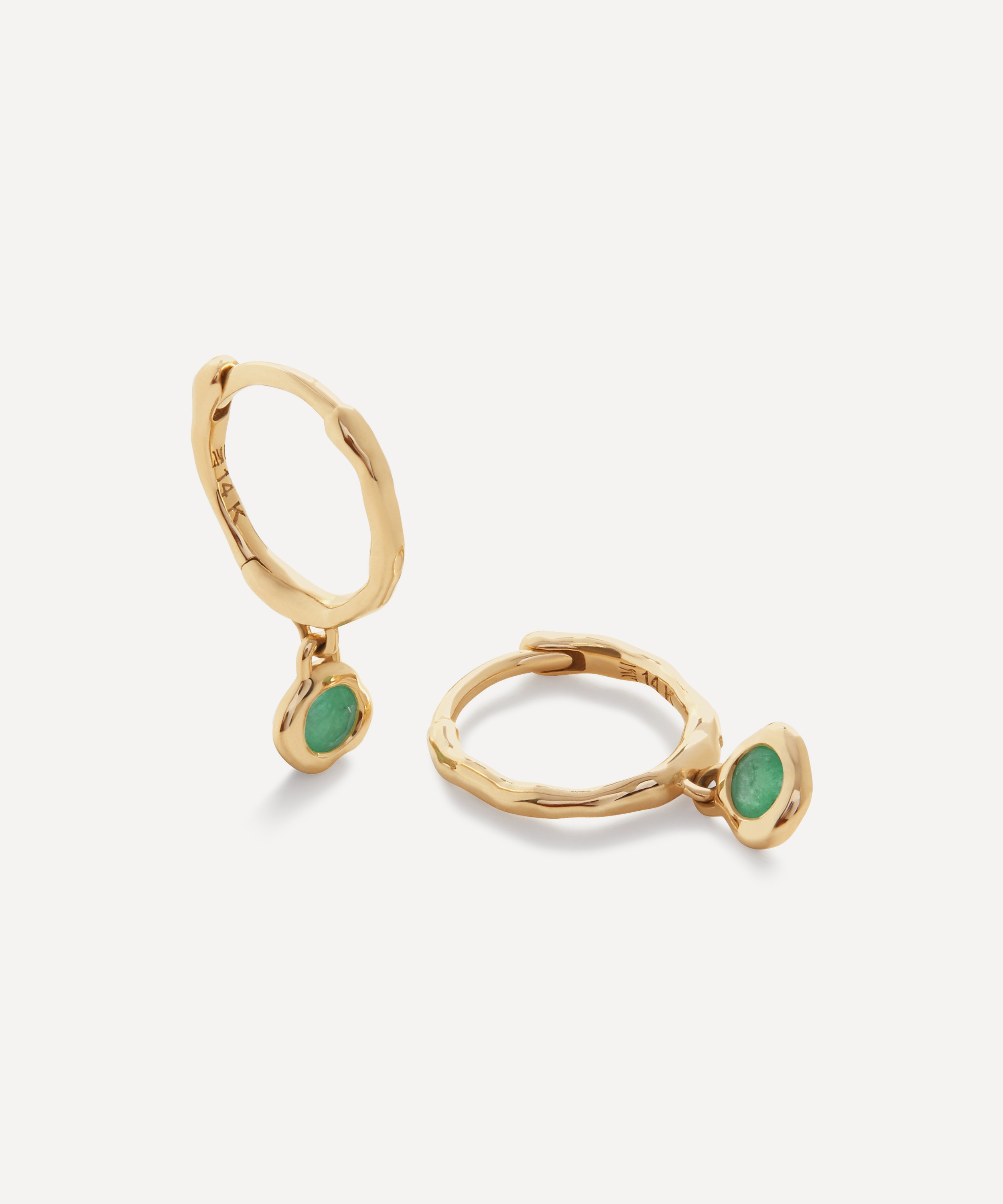 Monica Vinader - 14ct Gold Siren Mini Hoop Earrings image number 0