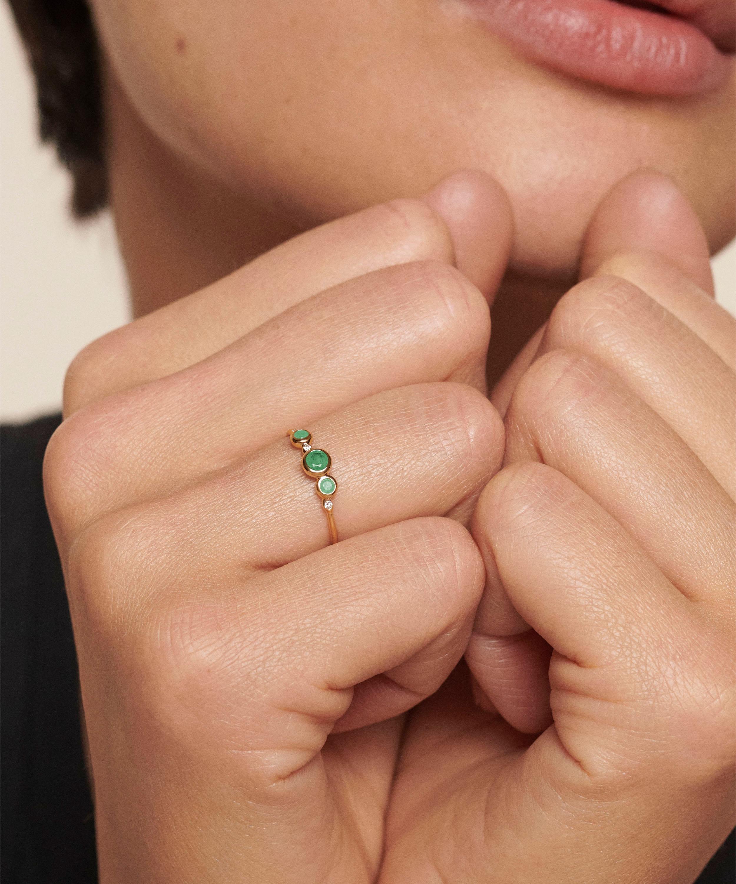 Monica Vinader - 14ct Gold Diamond Cluster Ring image number 1