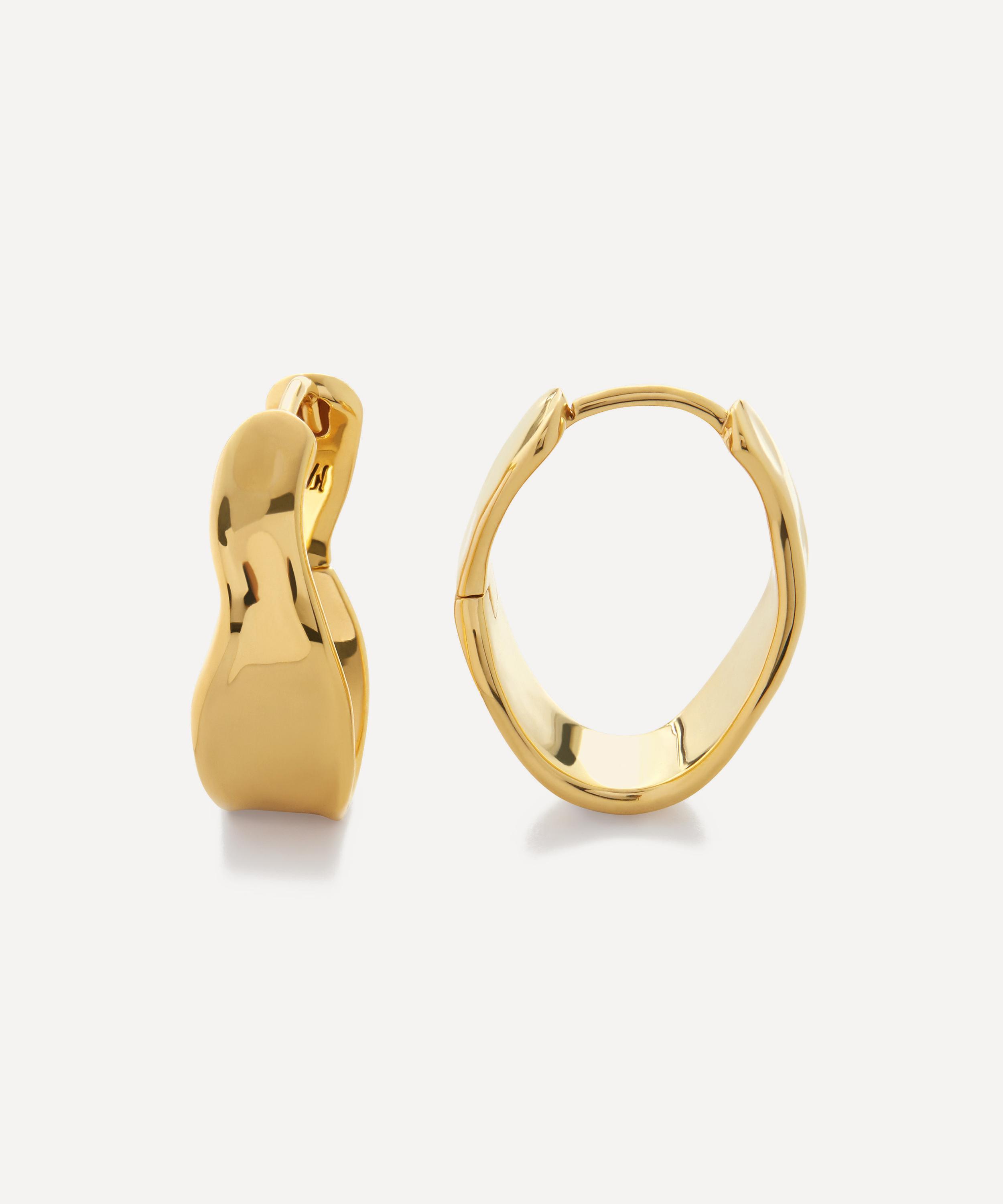 Monica Vinader - 18ct Gold-Plated Vermeil Silver Wave Medium Hoop Earrings