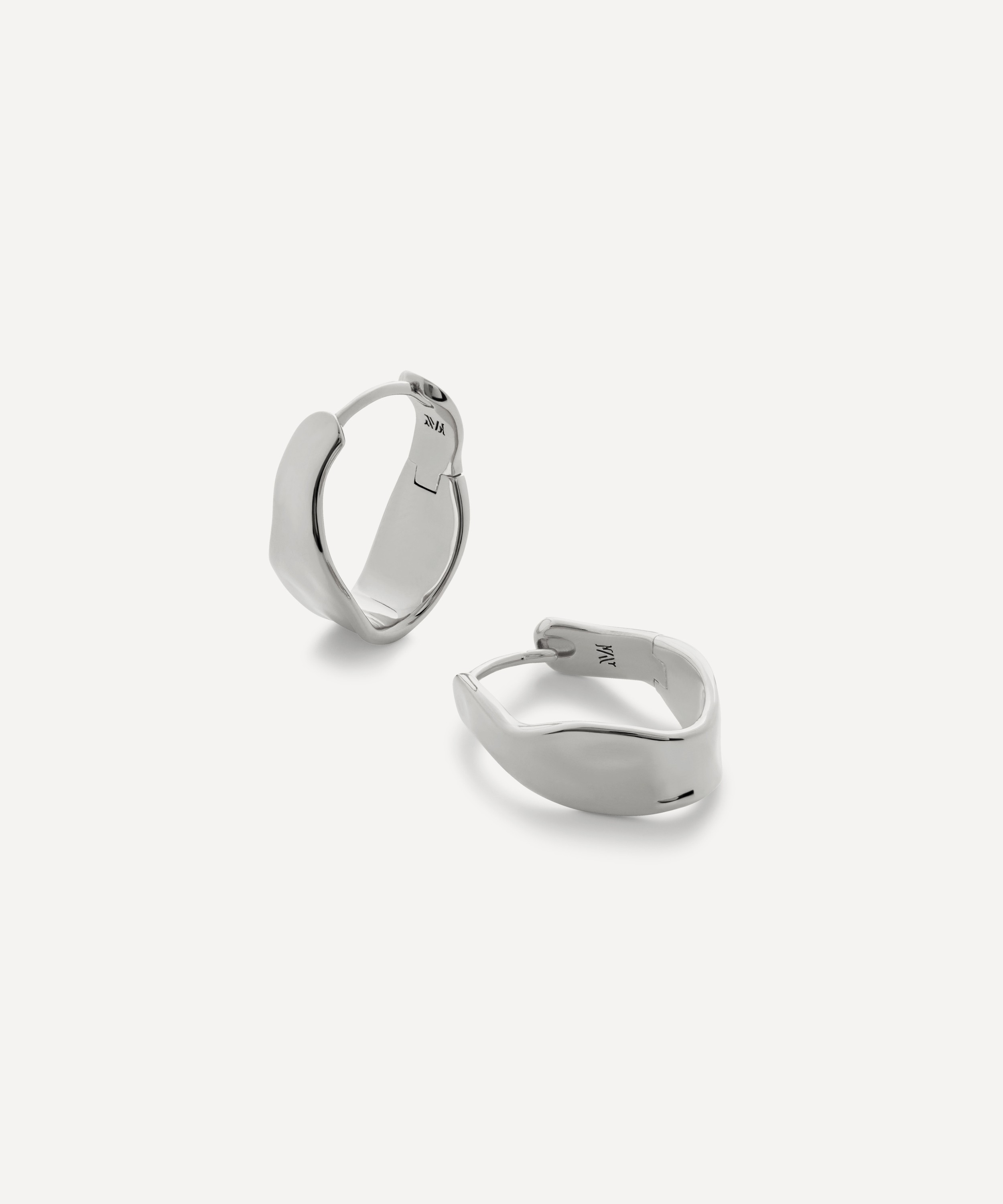 Monica Vinader - Sterling Silver Wave Medium Hoop Earrings image number 0