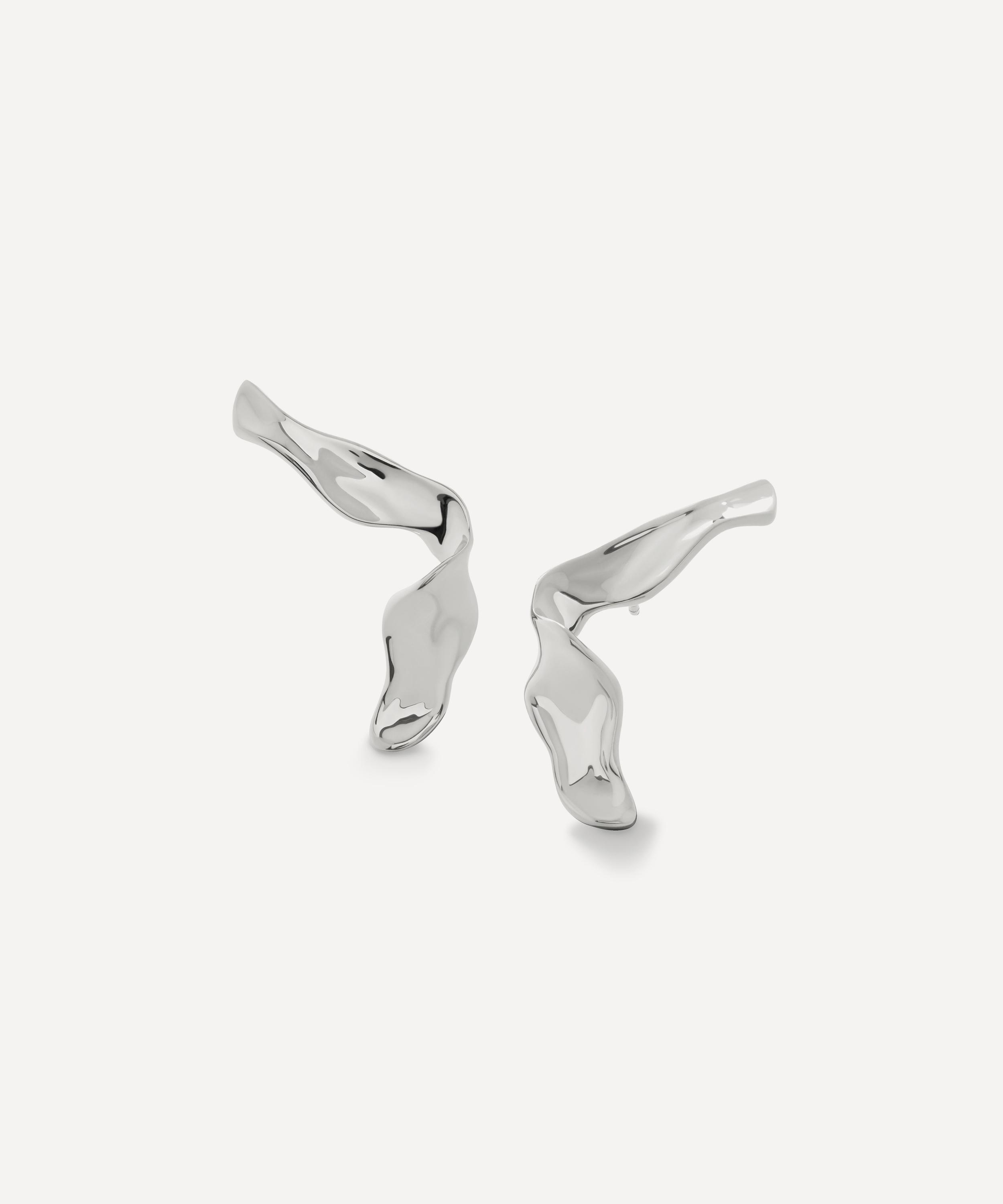 Monica Vinader - Sterling Silver Wave Large Stud Earrings image number 0