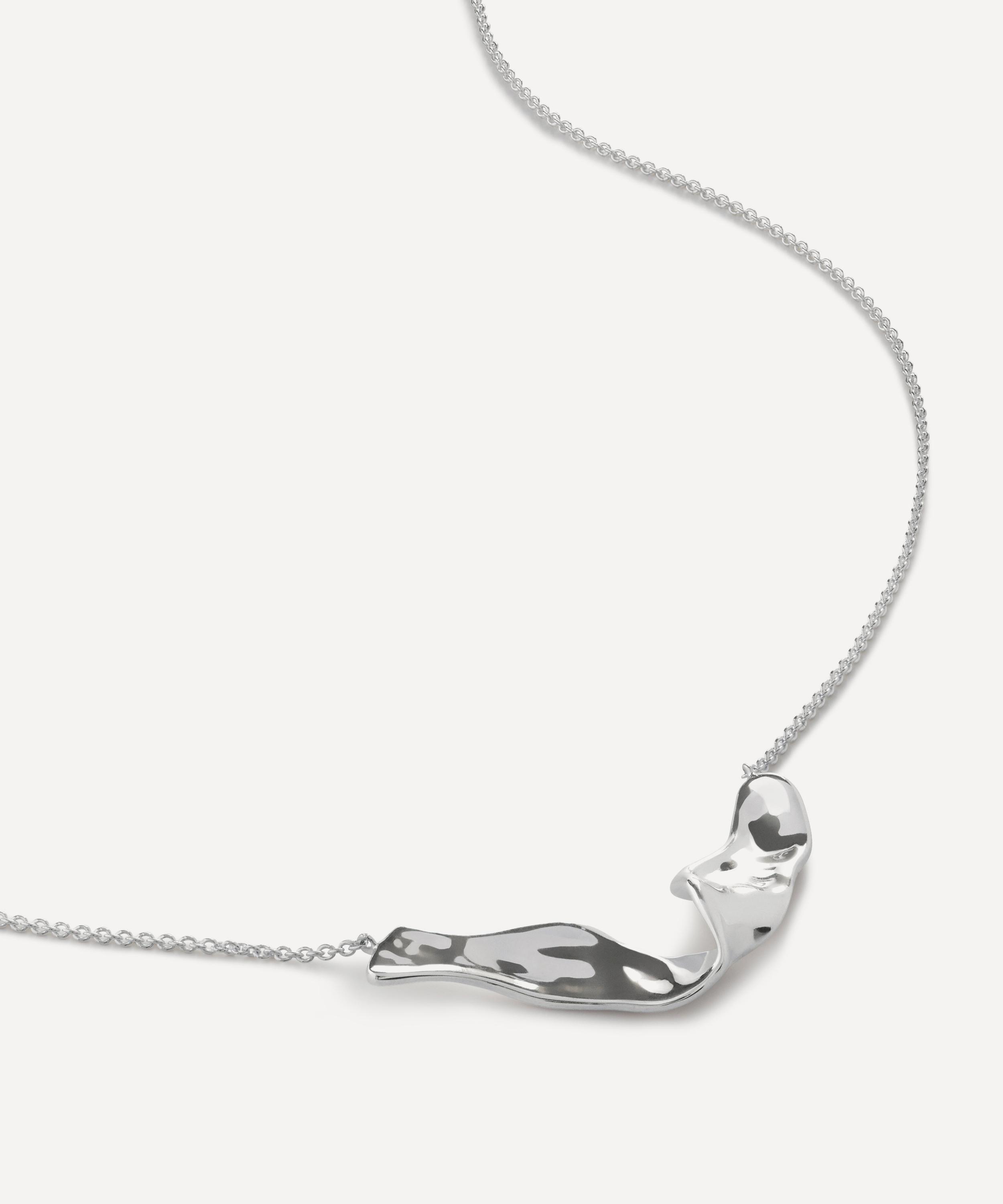 Monica Vinader - Sterling Silver Wave Pendant Necklace image number 0