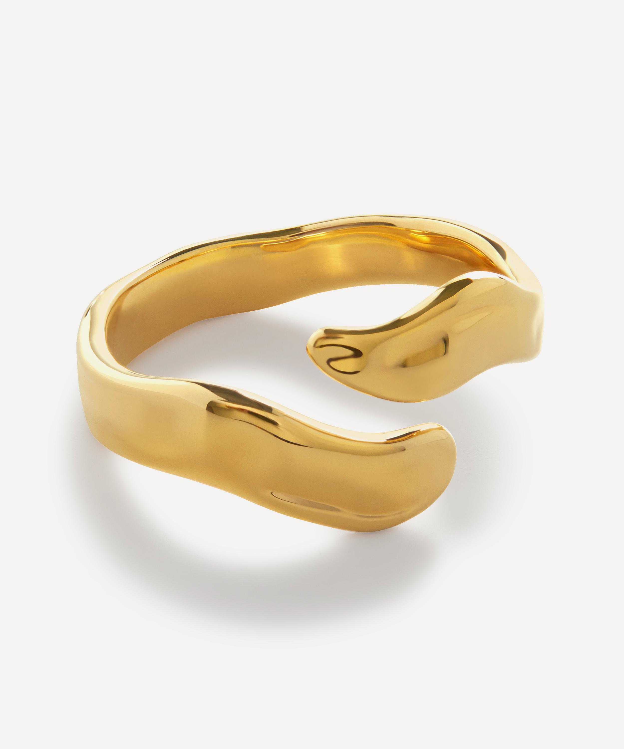 Monica Vinader - 18ct Gold-Plated Vermeil Silver Wave Wrap Ring image number 0