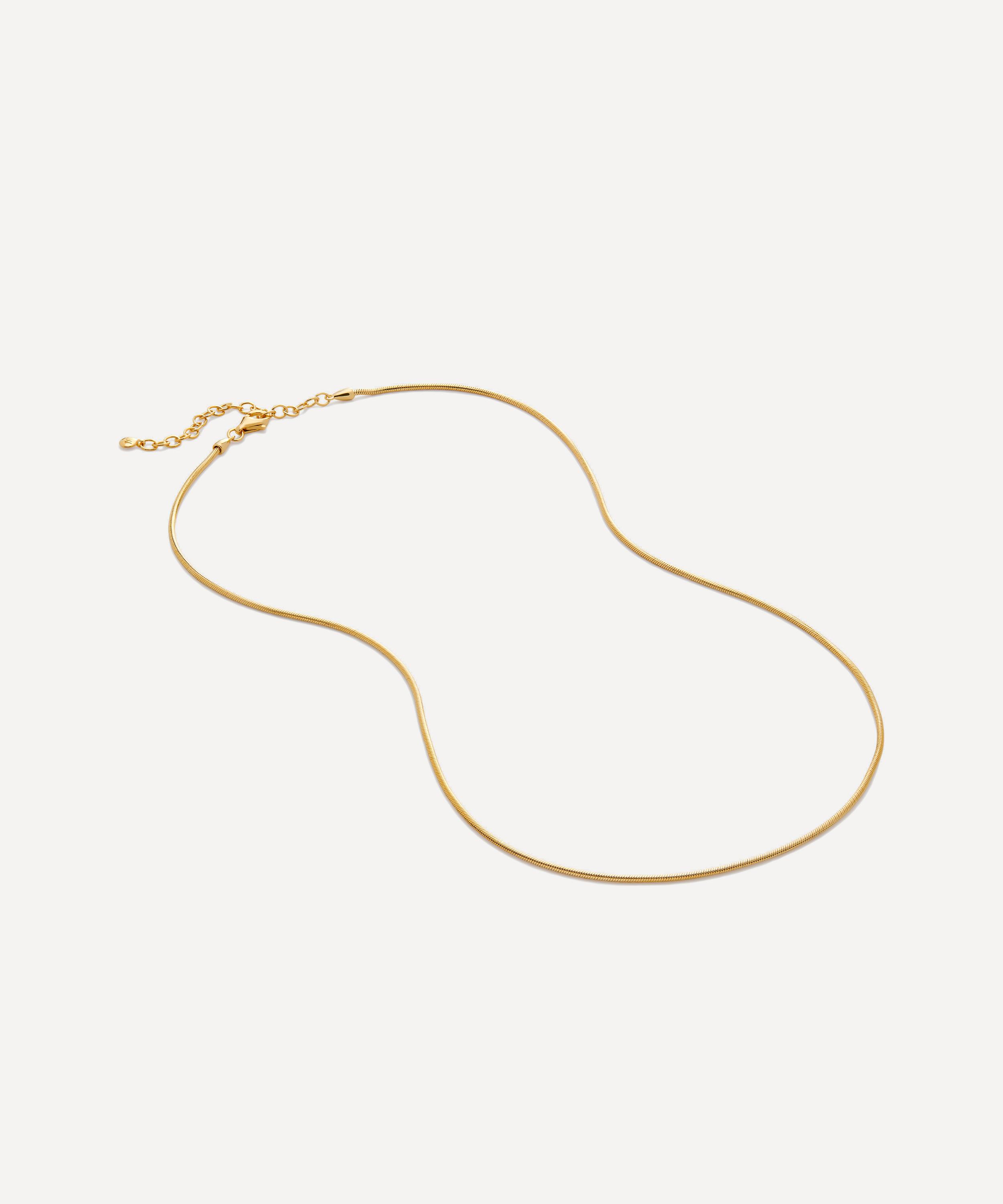 Monica Vinader - 18ct Gold-Plated Vermeil Silver Round Thin Snake Chain Necklace