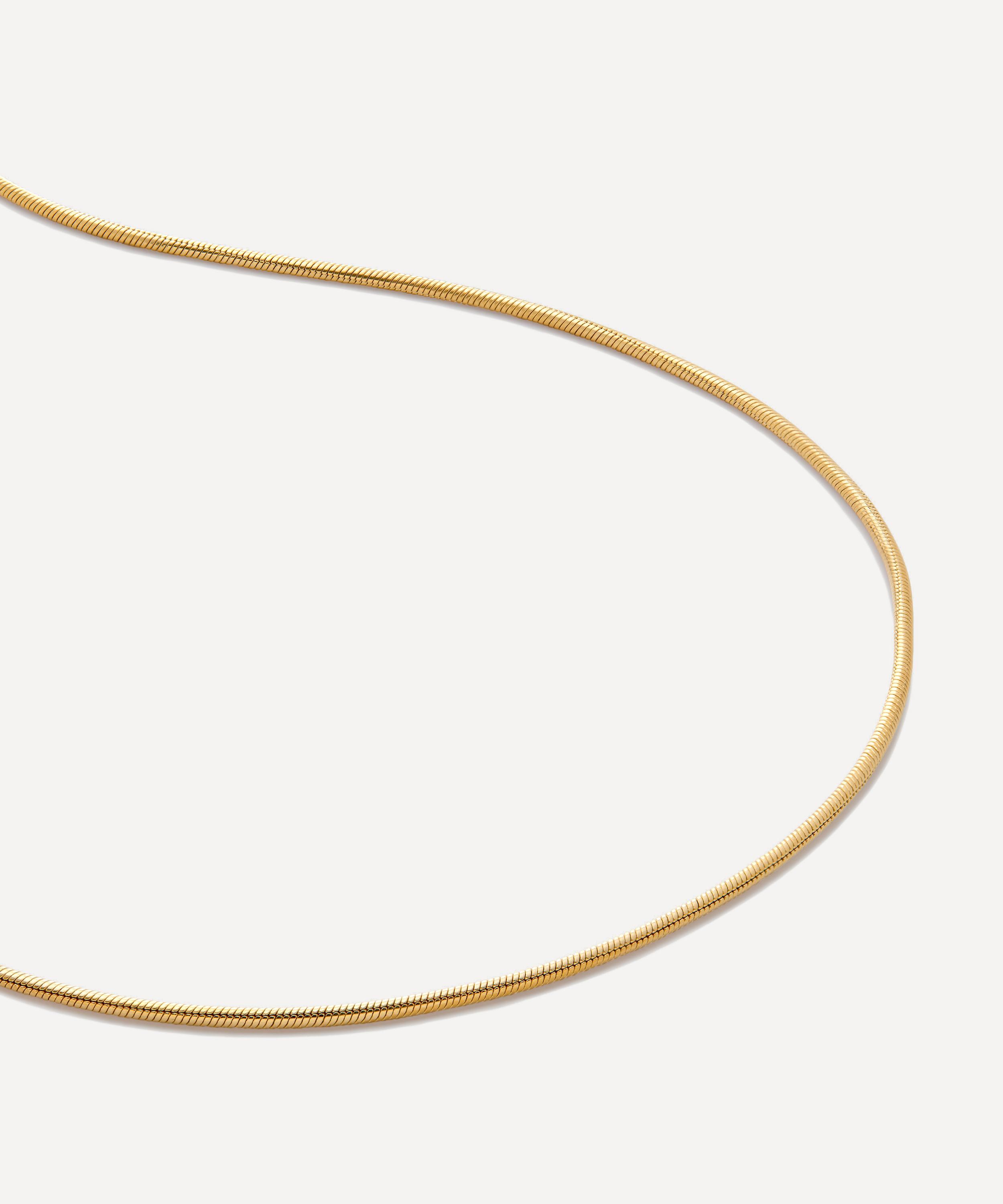 Monica Vinader - 18ct Gold-Plated Vermeil Silver Round Thin Snake Chain Necklace image number 2