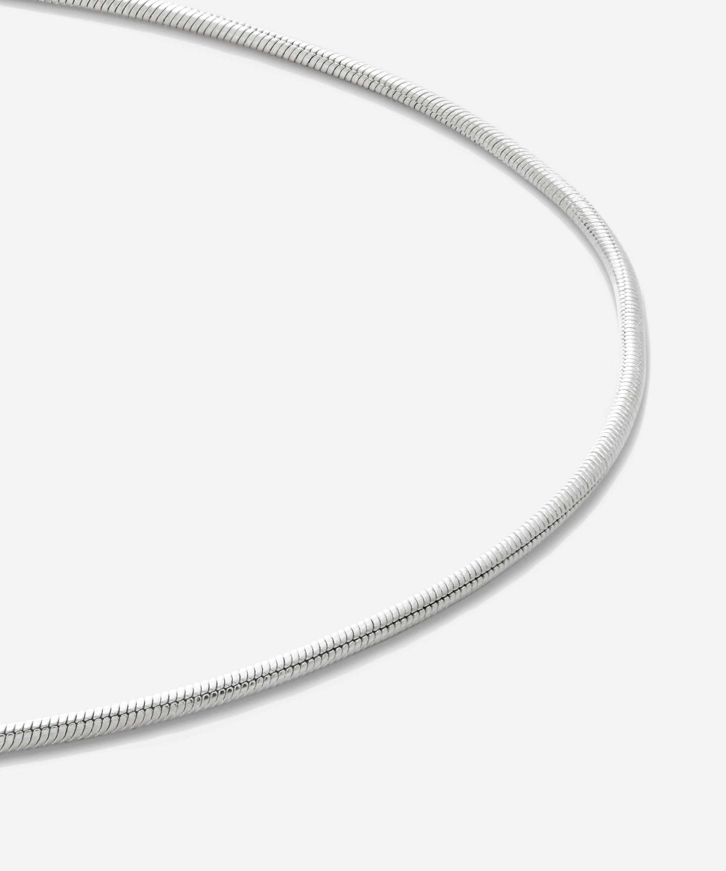 Monica Vinader - Sterling Silver Round Thin Snake Chain Necklace image number 2