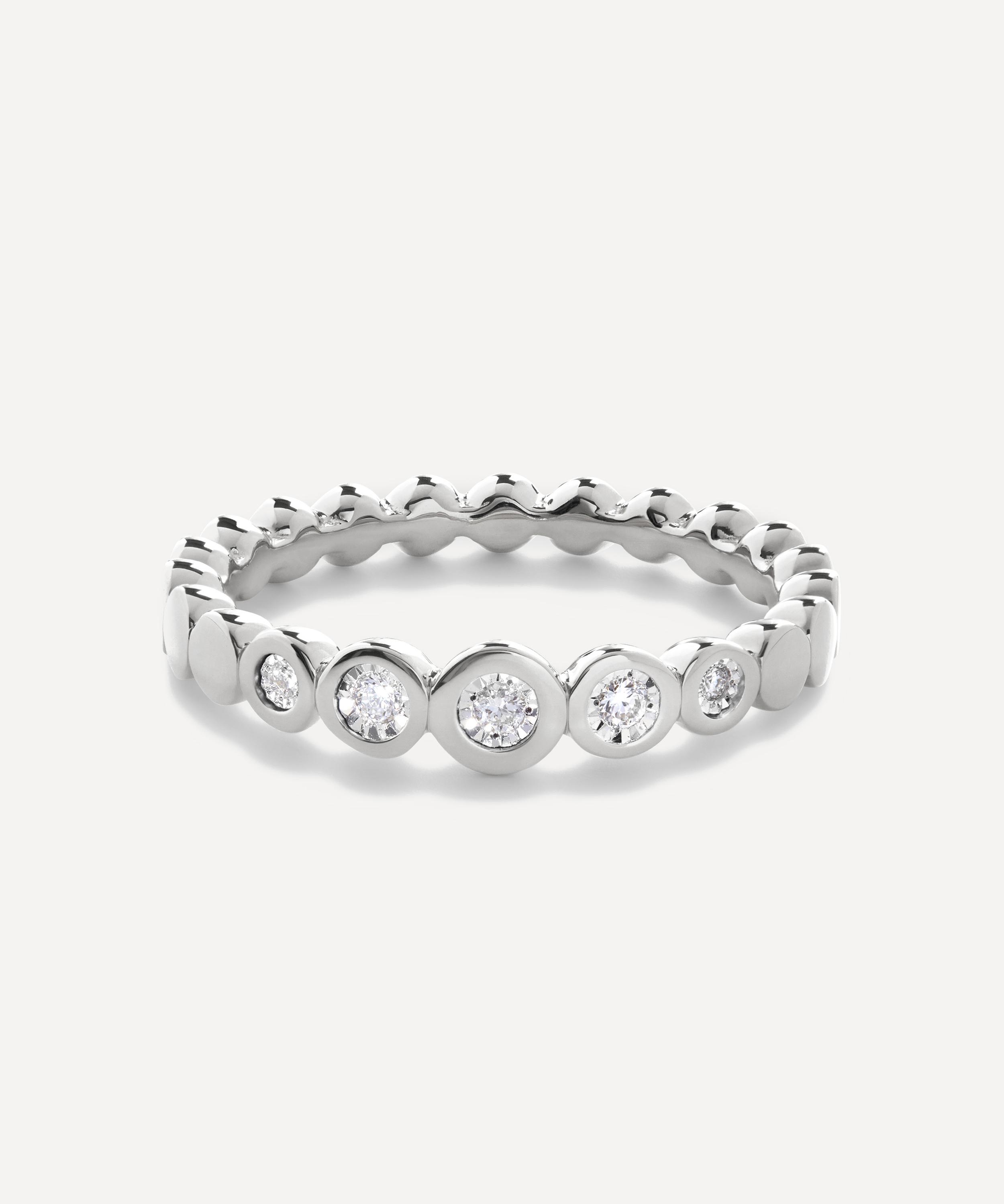 Monica Vinader - Sterling Silver Lab-Grown Diamond Graduated Half Eternity Ring